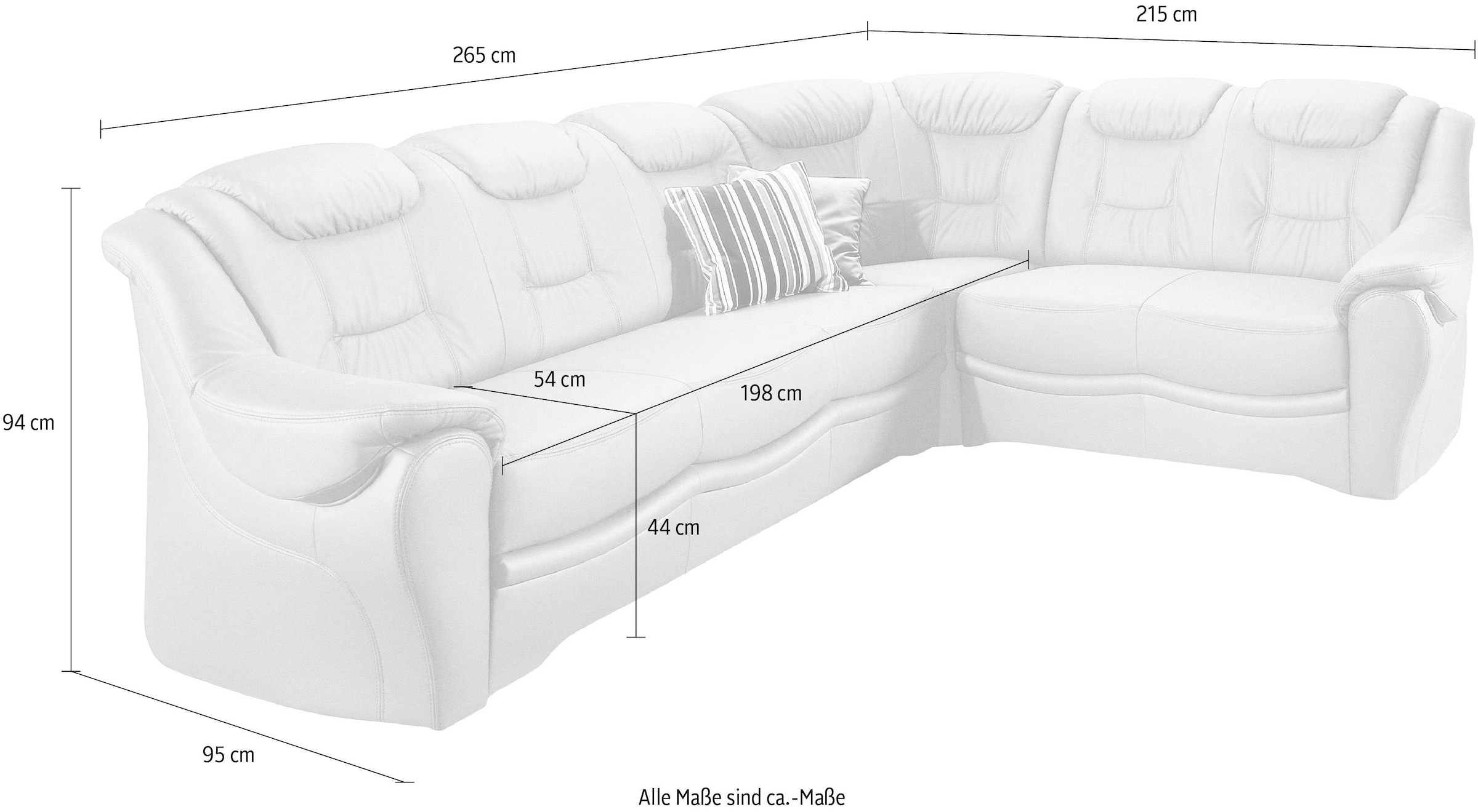 sit&more Ecksofa »Bellevue L-Form«, wahlweise mit Bettfunktion