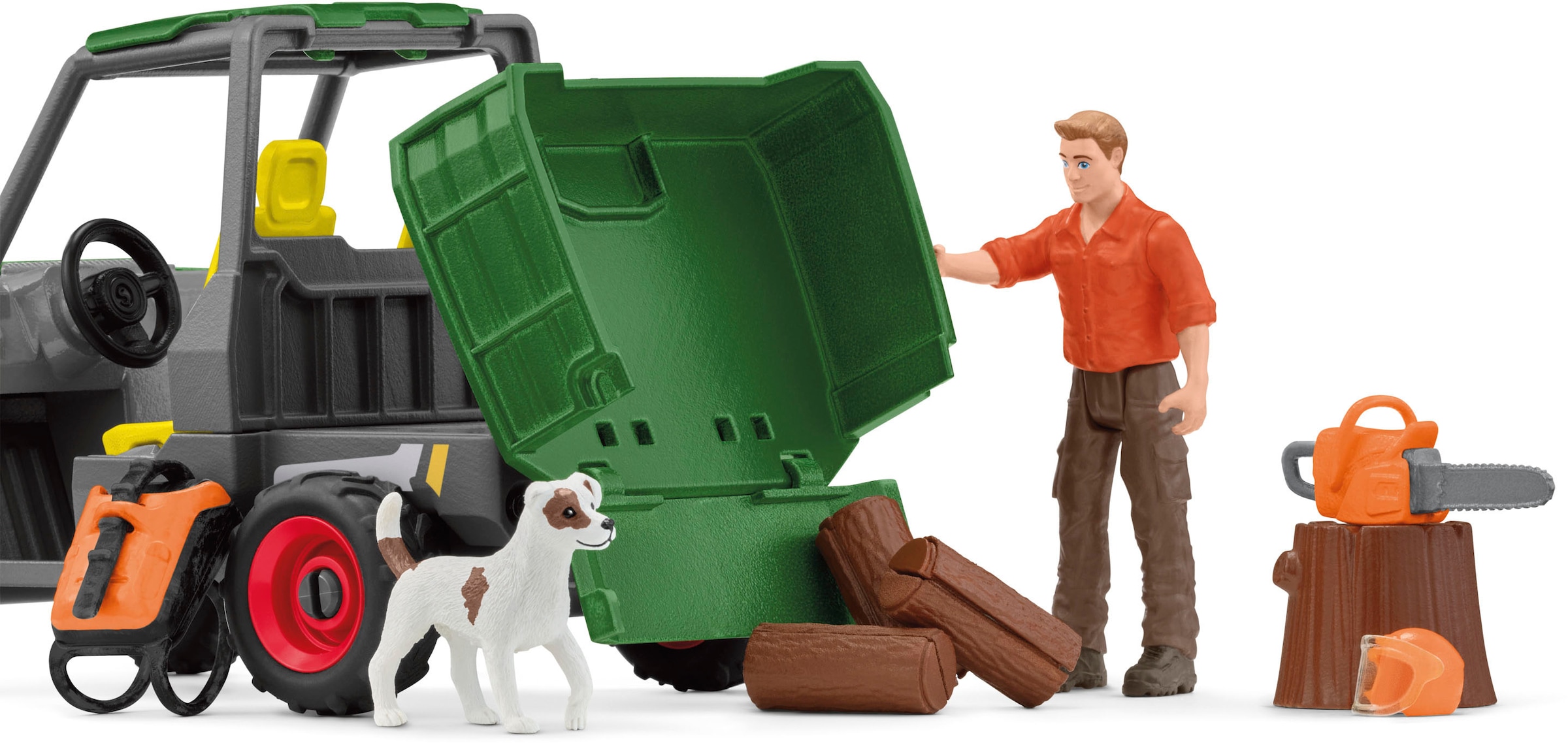 Schleich® Spielwelt »FARM WORLD, Waldbauer mit Fahrzeug (42659)«