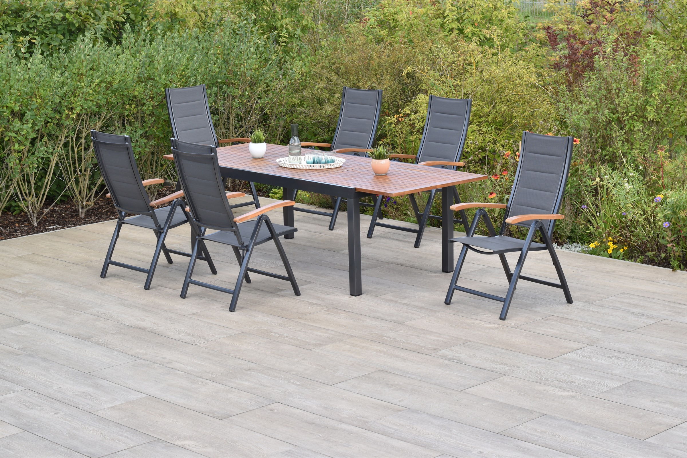 MERXX Garten-Essgruppe »»Paxos«« Set, 5-fach verstellbare Rückenlehne, gepo günstig online kaufen