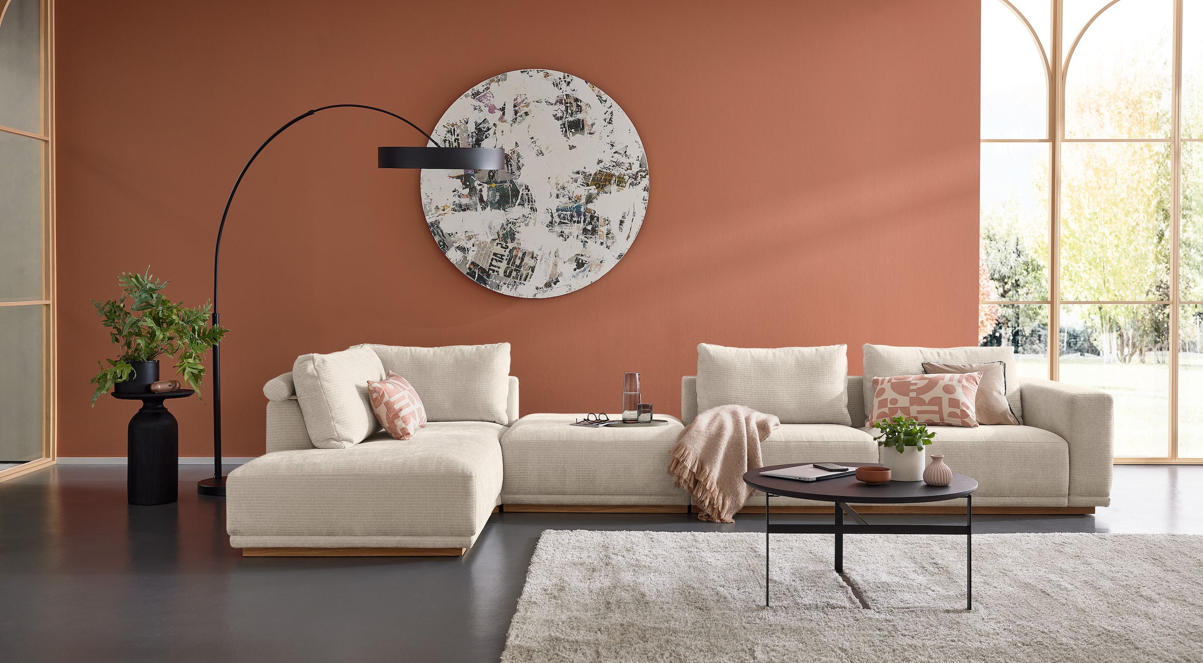 Musterring Wohnlandschaft Anreihsofa mit Armlehne rechts, Eckteil links mit günstig online kaufen