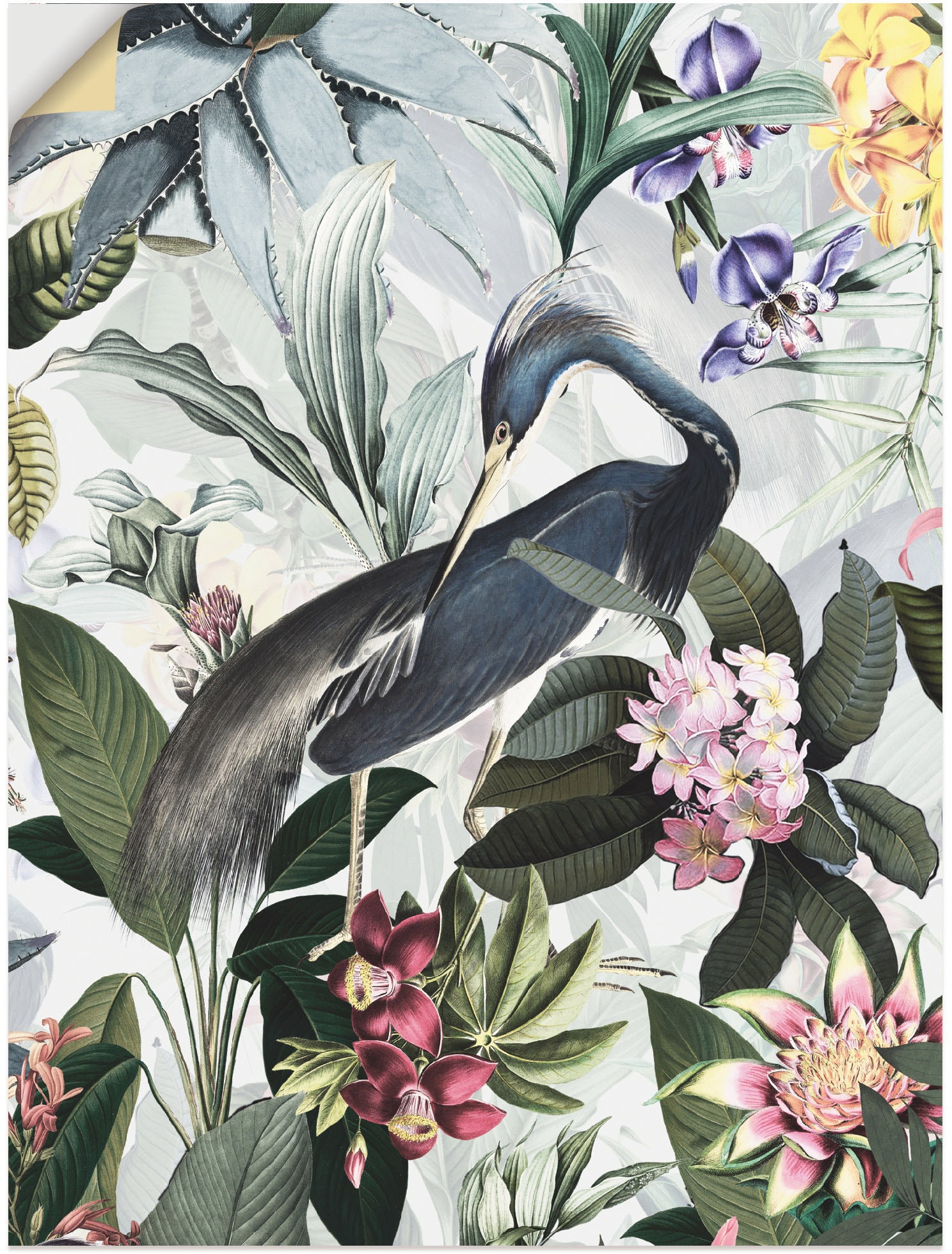 Artland Wandbild »Vintage Kranich«, Vogelbilder, (1 St.), als Alubild,  Leinwandbild, Wandaufkleber oder Poster in versch. Größen auf Rechnung  bestellen | Poster