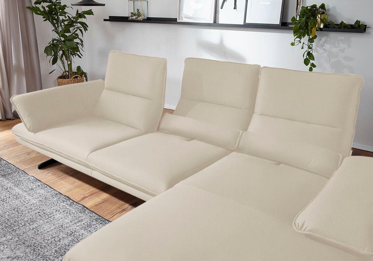 W.SCHILLIG Ecksofa »broadway, Designsofa mit tollem Sitzkomfort«, Sitztiefenverstellung, Kopfteil- & Seitenteilverstellung, Breite 291cm