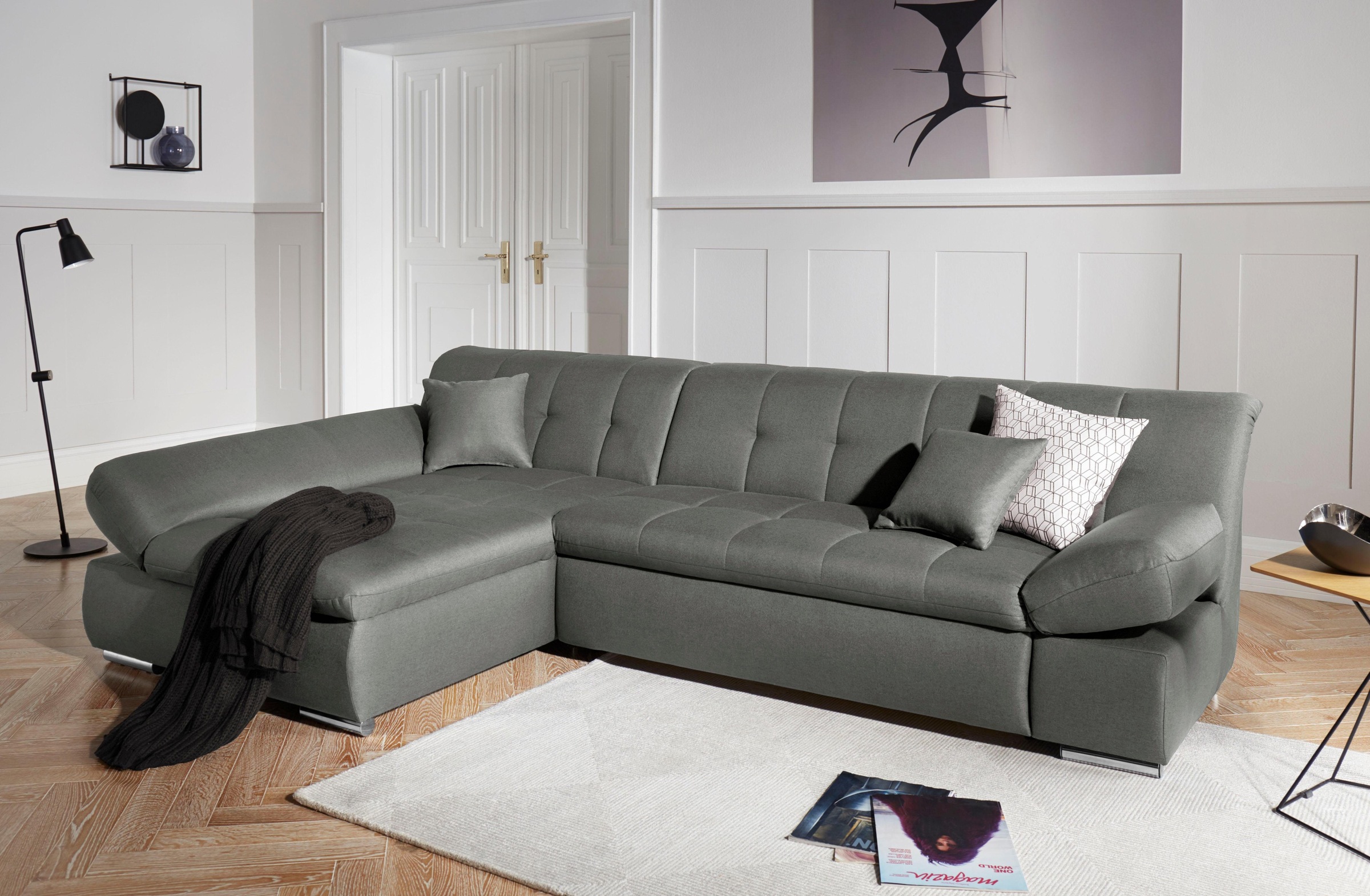 DOMO collection Ecksofa »Mona L-Form«, wahlweise mit Bettfunktion
