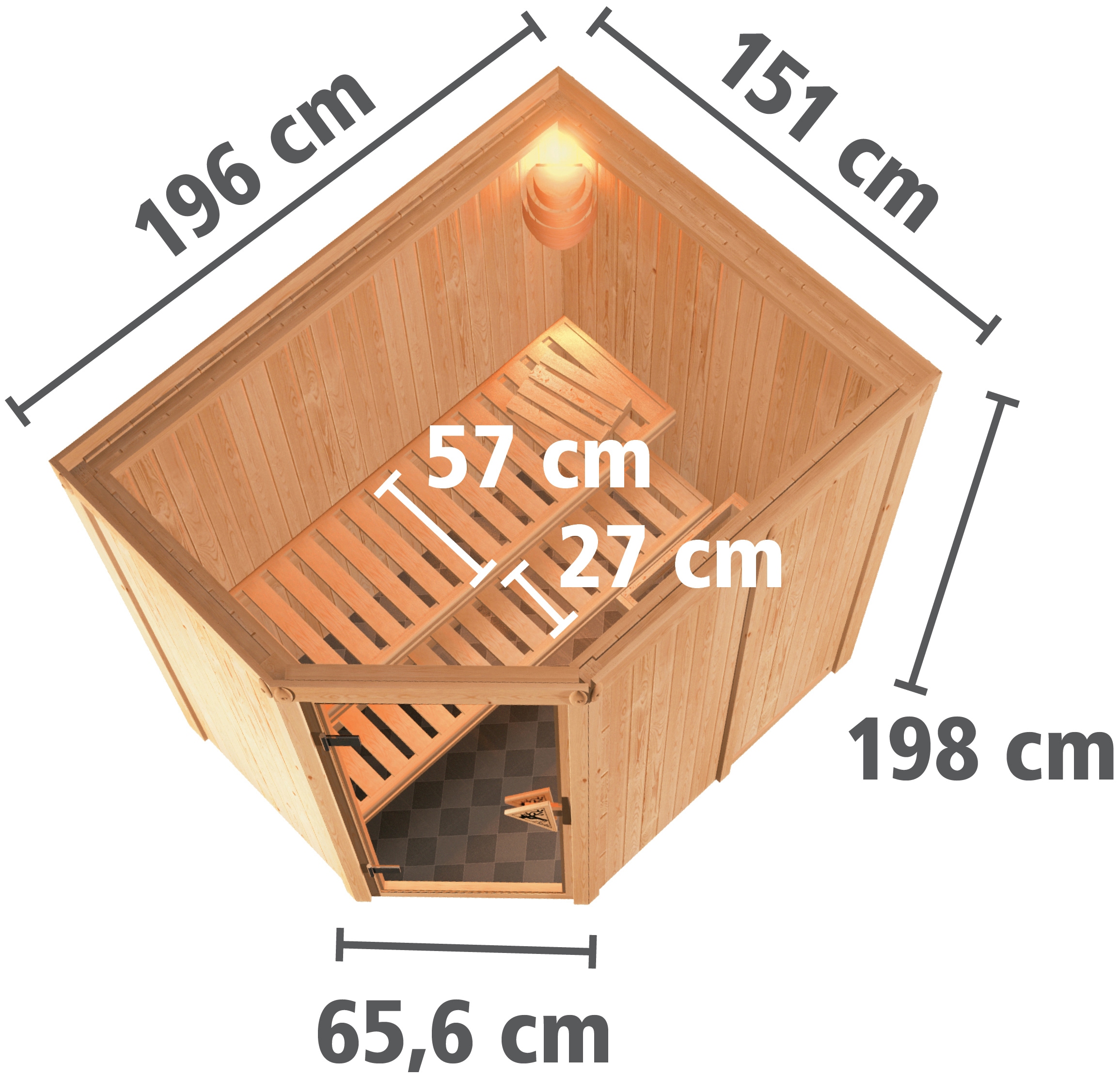 Karibu Sauna »Swantje«, ohne Ofen