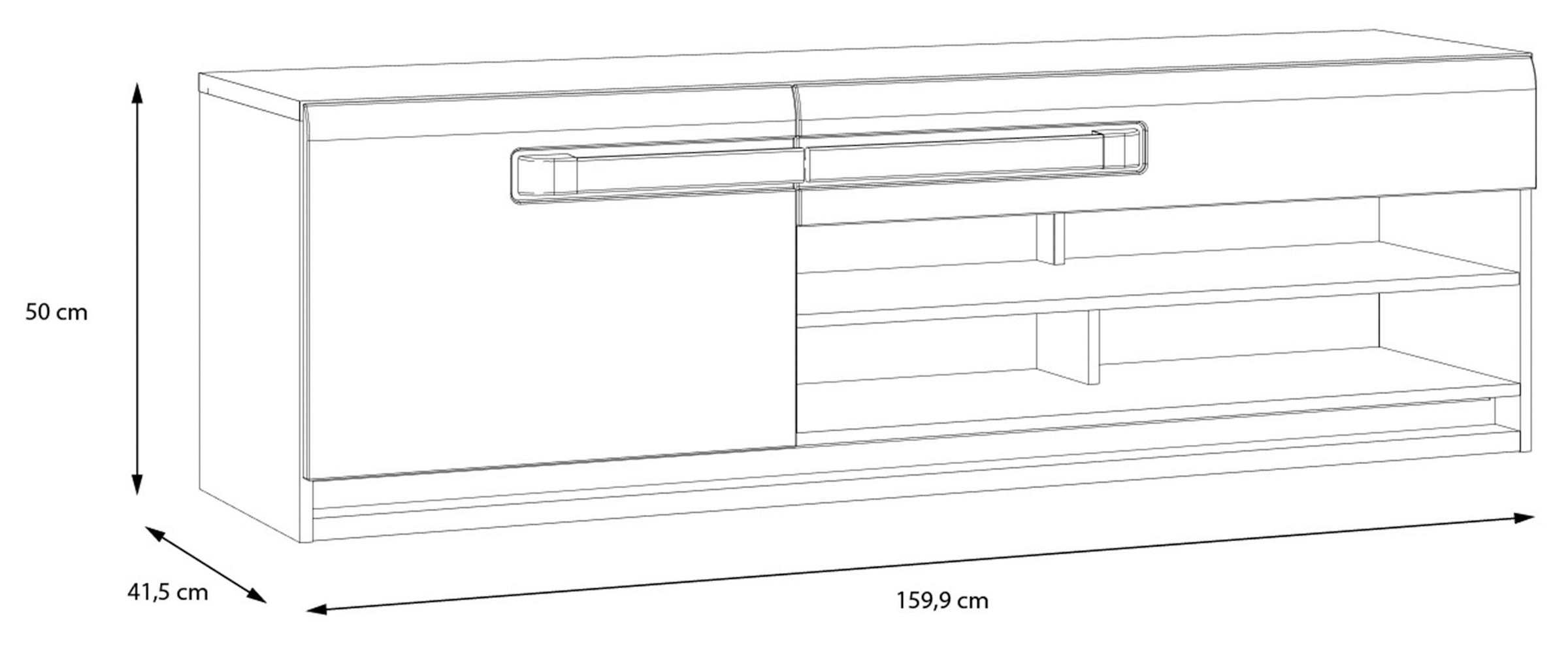FORTE Lowboard »Attention TV-Board, TV-Schrank«, TV-Board, Beleuchtung, Soft Close, Kabelführung
