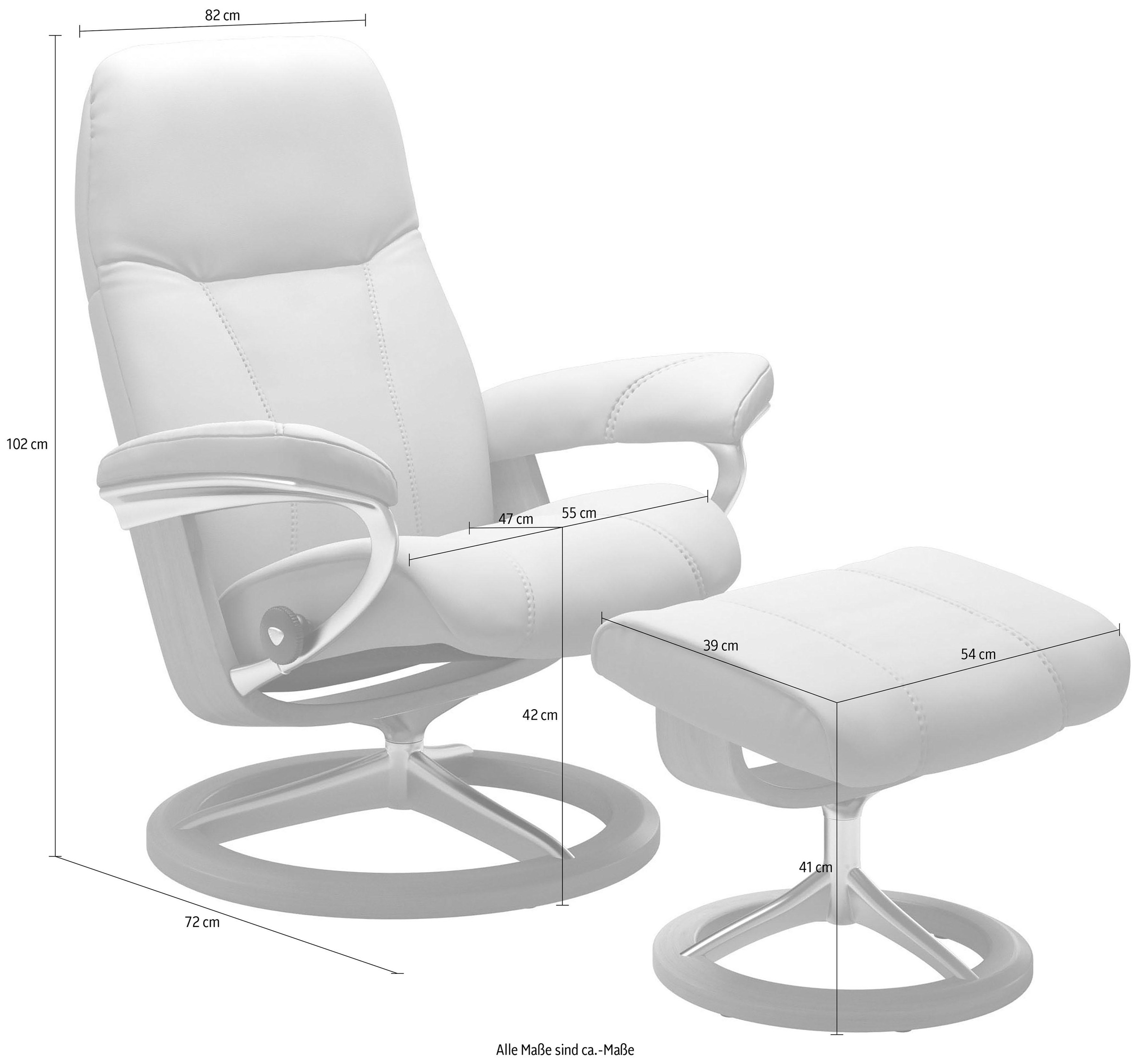 Stressless® Relaxsessel »Consul«, (Set, Relaxsessel mit Hocker), mit Hocker, mit Signature Base, Größe M, Gestell Wenge