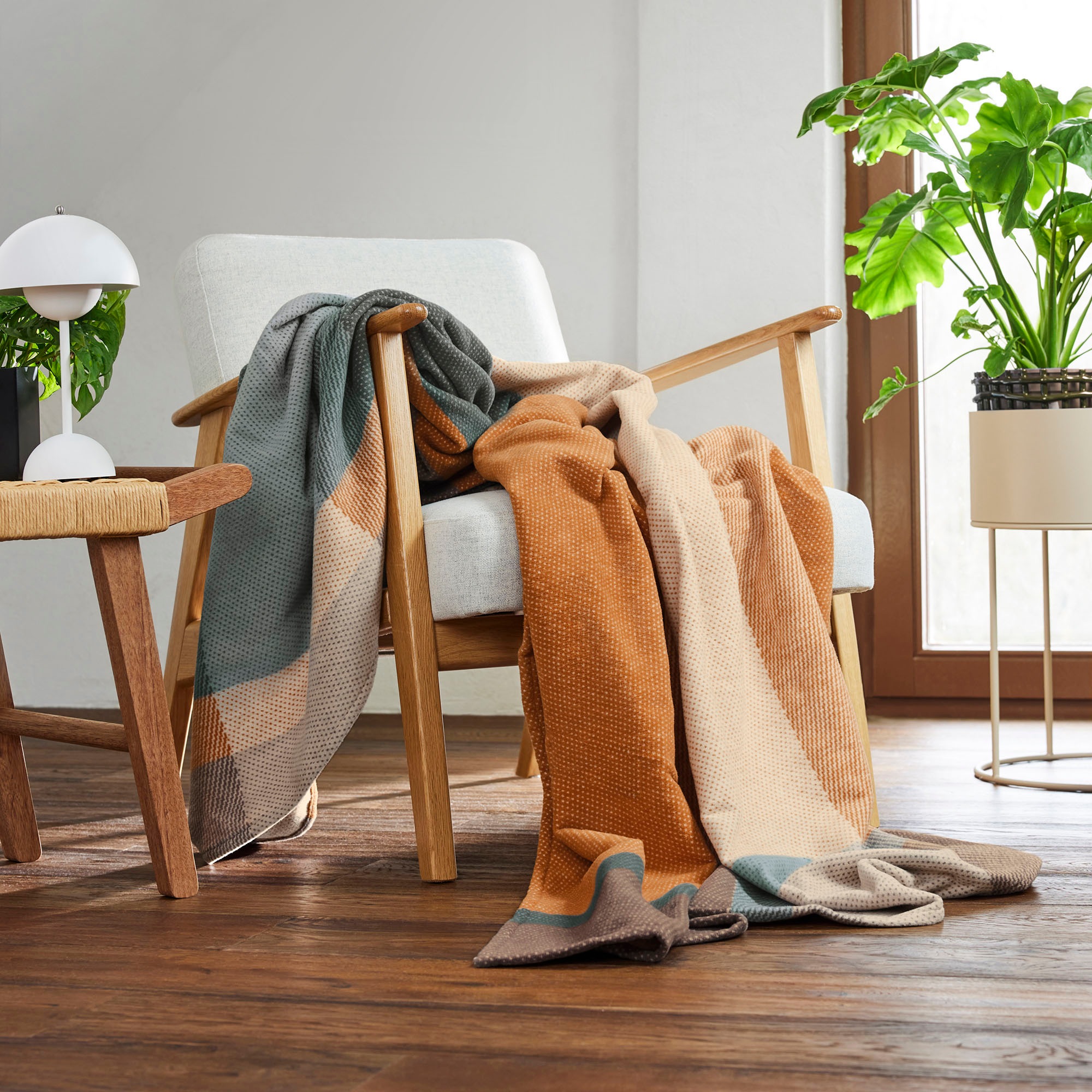 IBENA Wohndecke »Jacquard Decke Zelino GOTS«, im Karo-Design