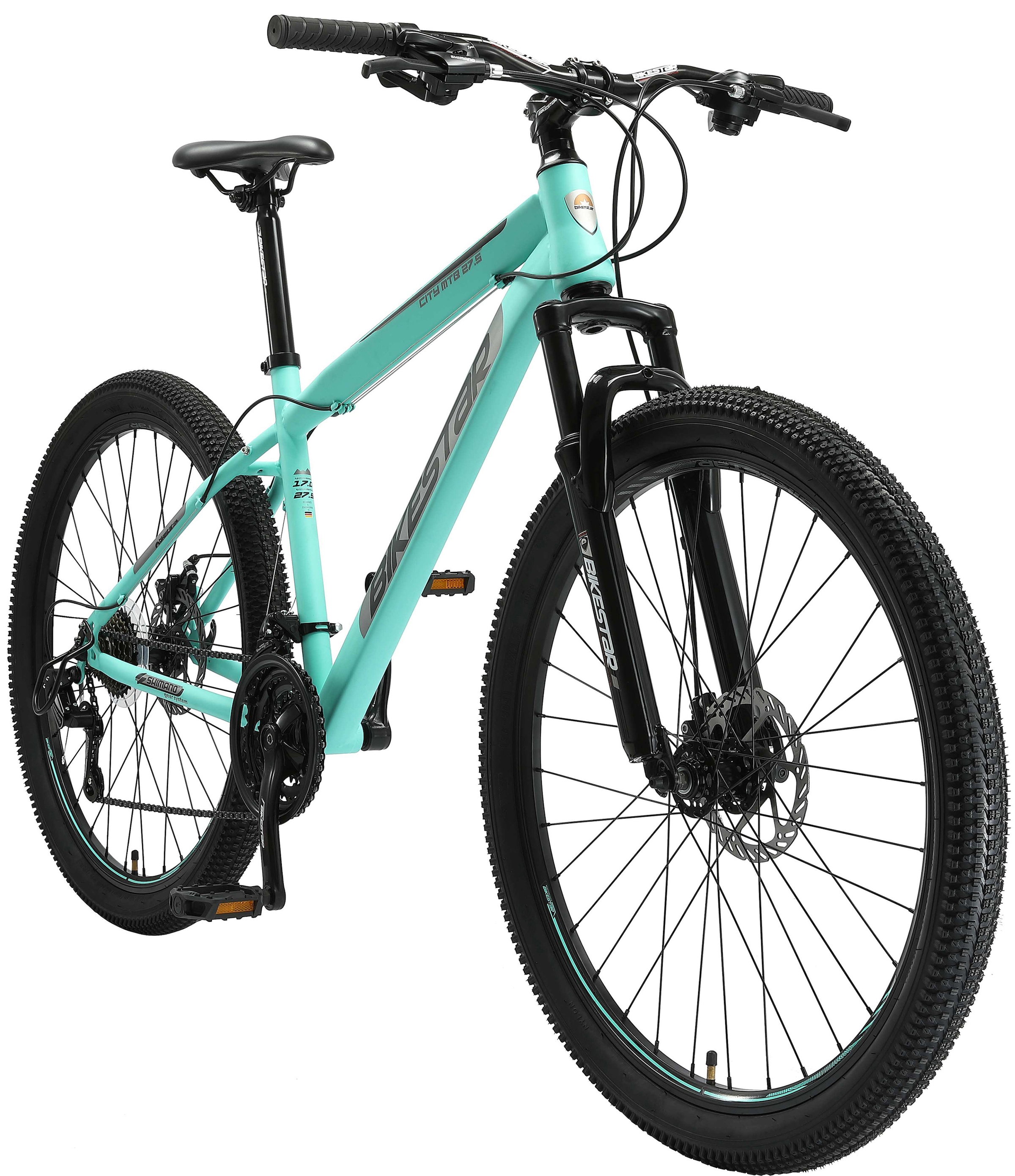 Bikestar Mountainbike 21 Gang Shimano RD-TY300 Schaltwerk Kettenschaltung für Damen und Herren, Kettenschaltung