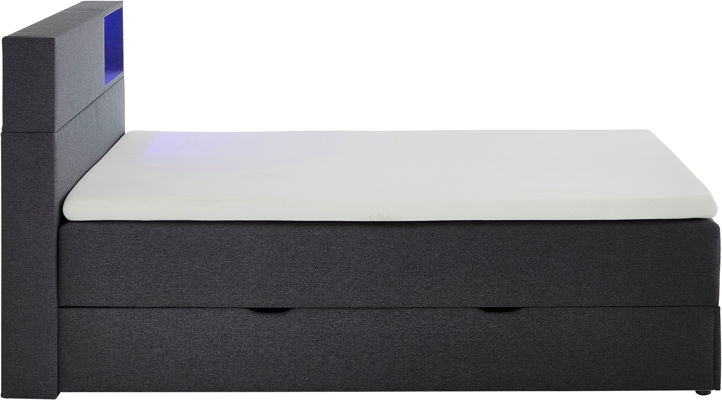 meise.möbel Boxspringbett »Caja mit Bettkasten und Topper«, mit LED ausgestattetes Ablagefach im Kopfteil