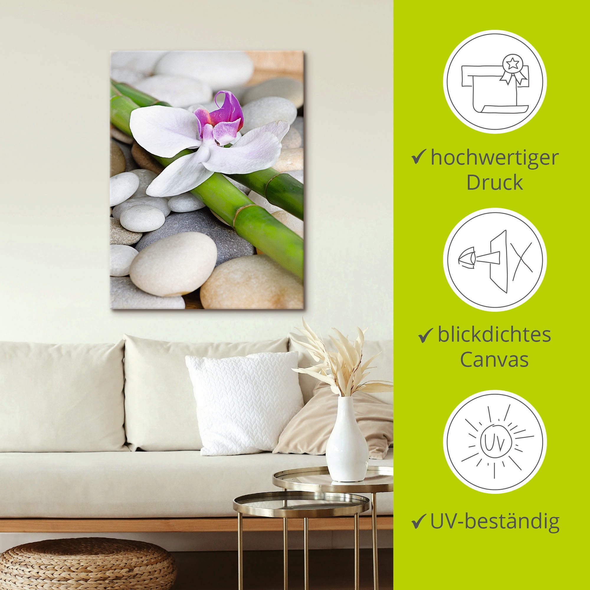 Artland Wandbild »Zen Orchidee« Zen 1 Stk. tlg. als Alubild, Outdoorbild, Leinwandbild, Wandaufkleber, versch. Größen
