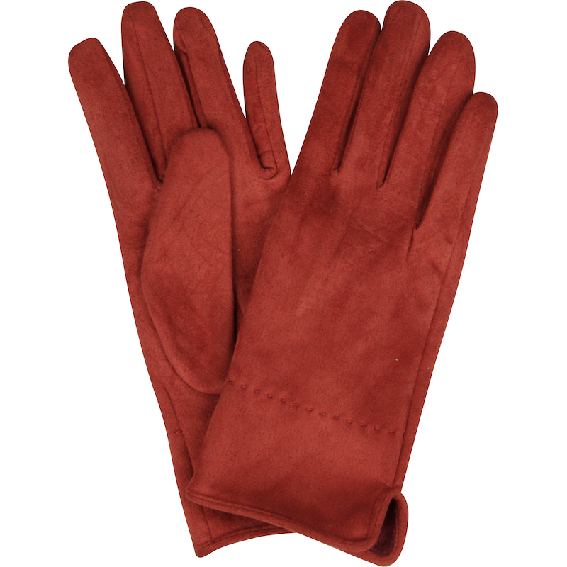 CAPELLI NEW YORK Strickhandschuhe 1 Paar, mit Ziernaht, Metall-Logo, Feinripp-Strick, elastisch terra