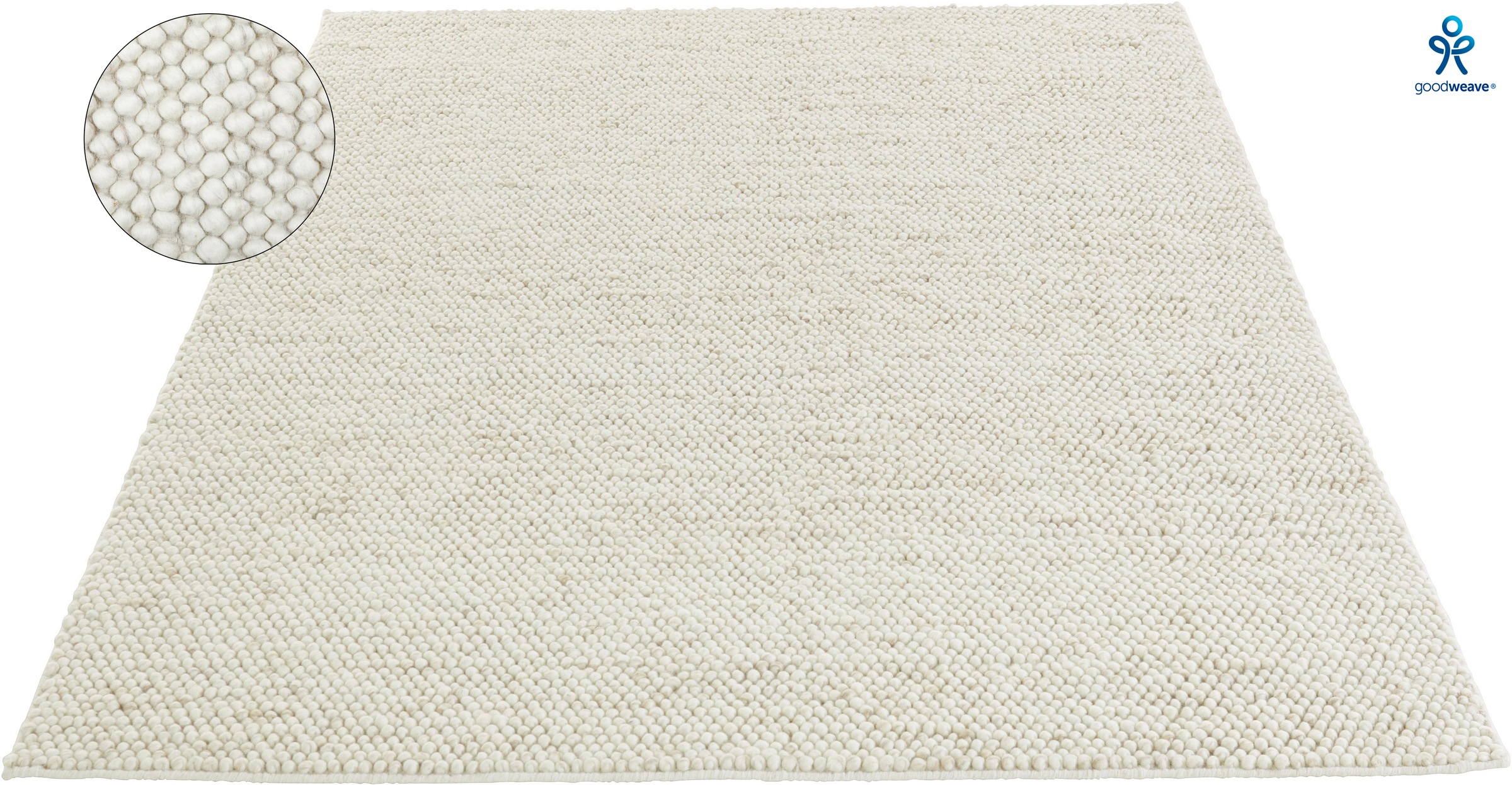 my home Wollteppich »Wolly, Wolle«, rechteckig, 14 mm Höhe, handgewebt, Han günstig online kaufen