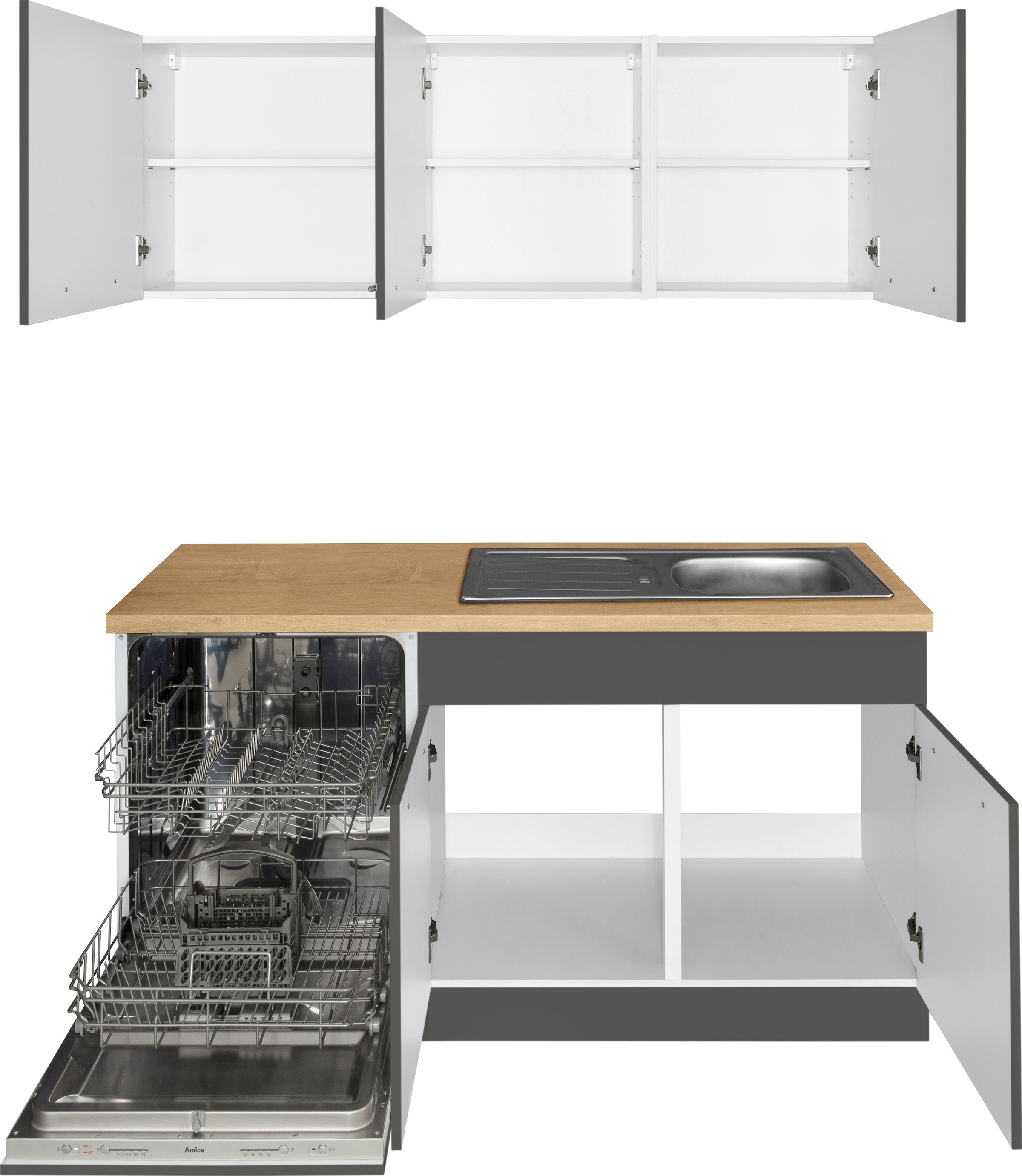 wiho Küchen Winkelküche »Unna« ohne E-Geräte, Stellbreite 260 x 220 cm