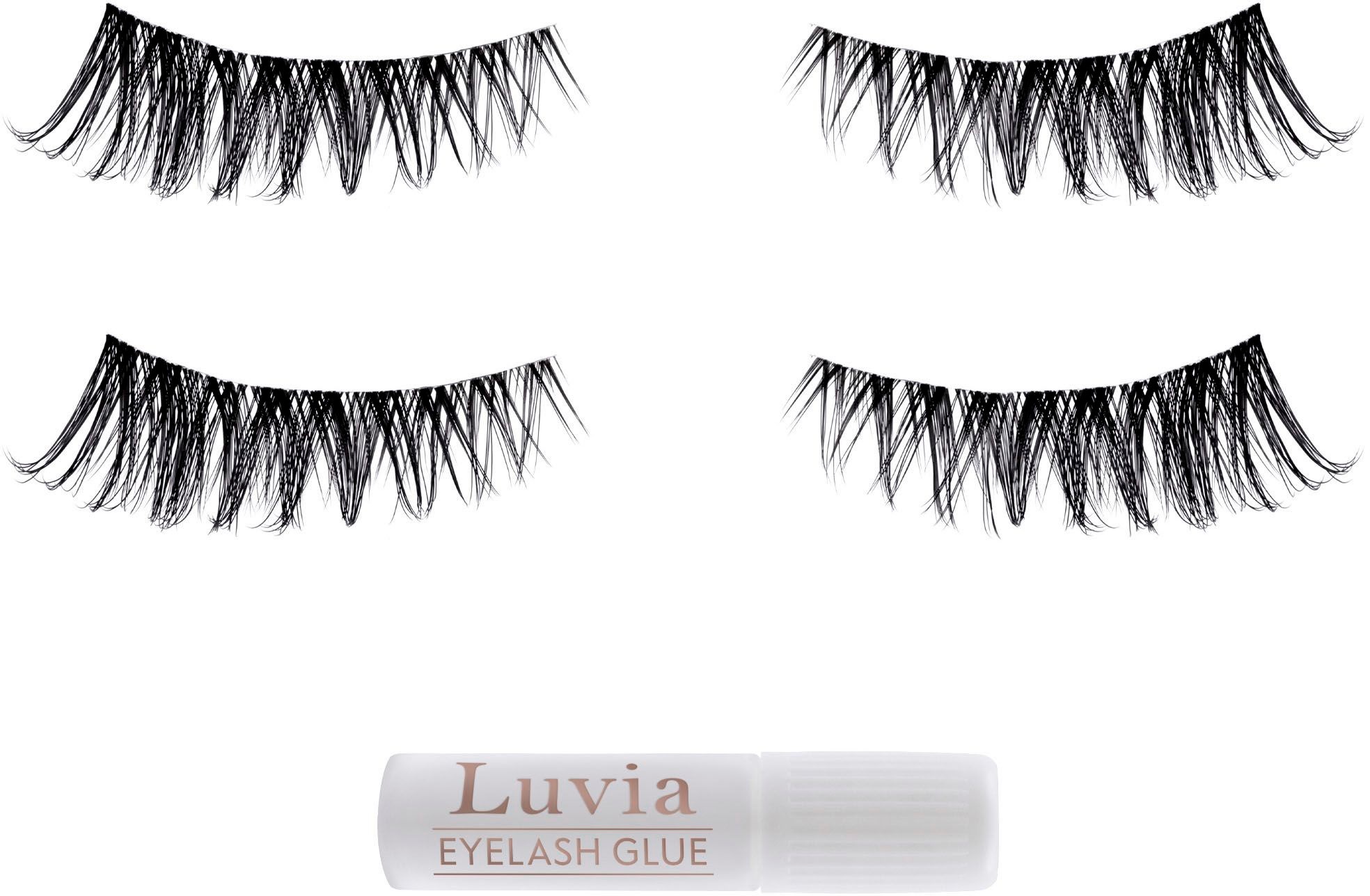 Luvia Cosmetics Bandwimpern, Natürliche Spitzen, flexibles Band, auch für Anfänger, mit Kleber.