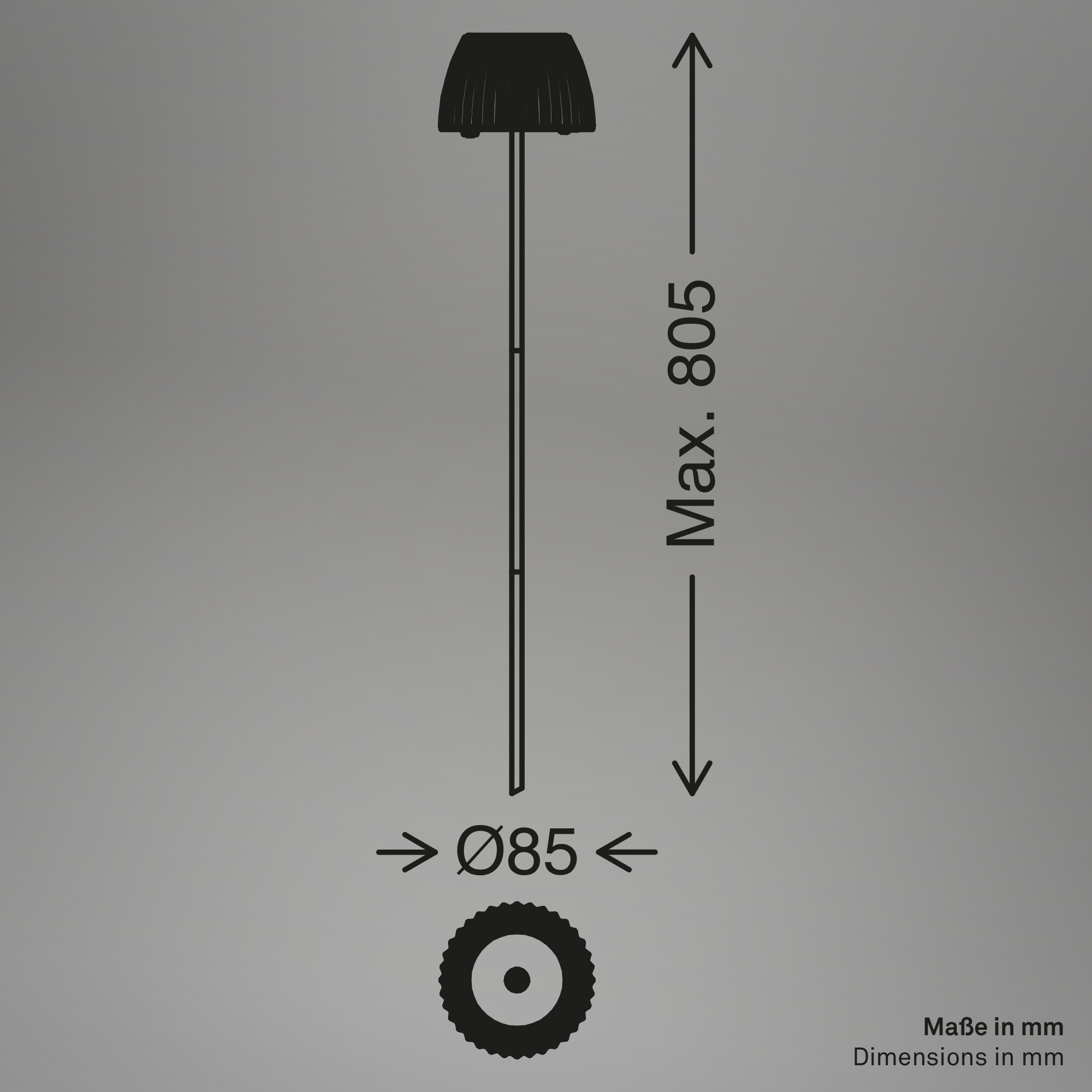 Briloner Leuchten LED Außen-Tischleuchte »RIFFLE« LED-Modul 1 Stk. Warmweiß 8,5x80,5 cm, Akku tauschbar, Outdoor, Balkon, Terrasse