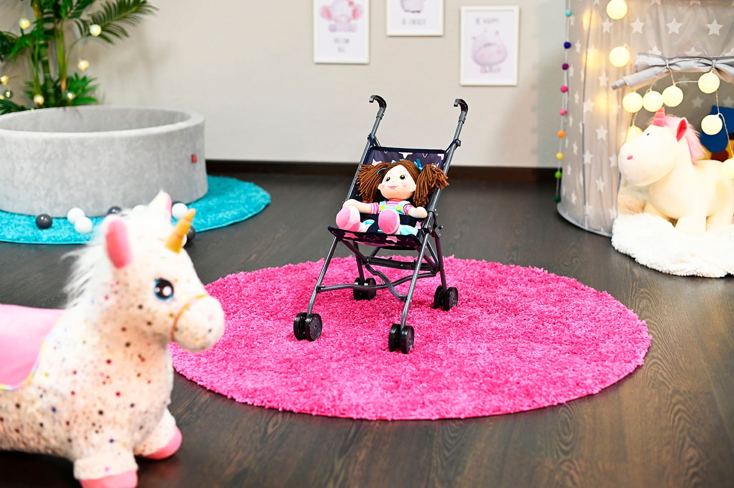 Knorrtoys® Puppenbuggy »Sim - star blue pink«