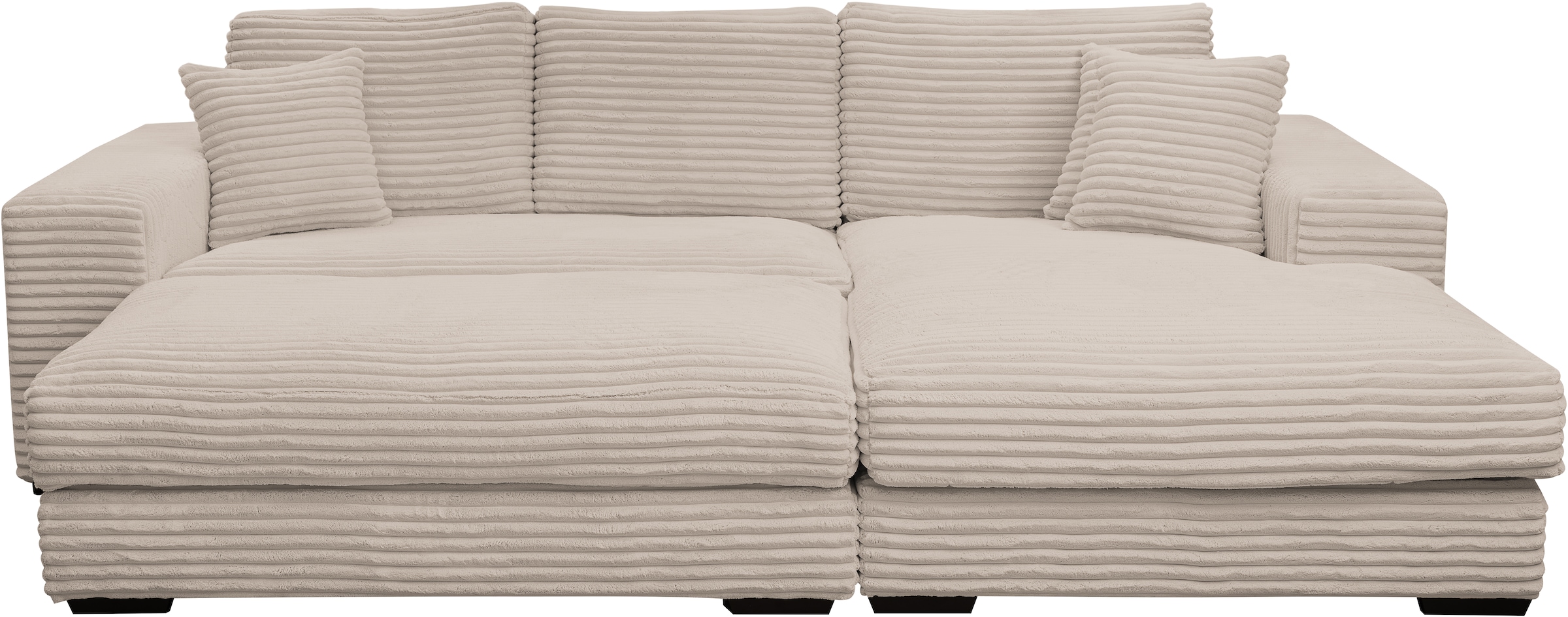 WERK2 Polstergarnitur »Eden L-Form + Hocker. Mega Couch Breite 286cm, Cord« günstig online kaufen