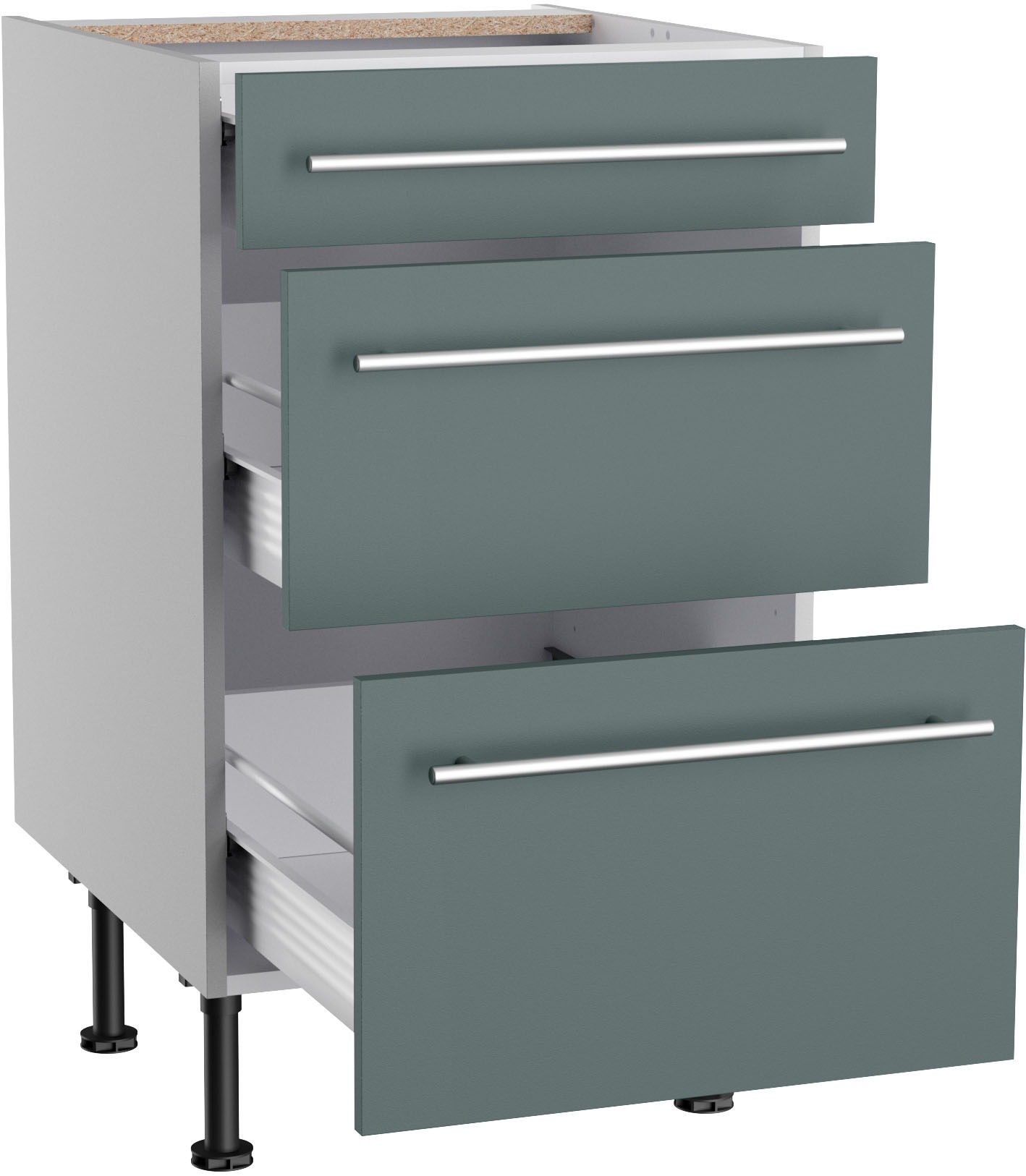 KOCHSTATION Unterschrank »KS-Bern2«, Breite 50 cm, 1 Schubkasten, 2 Auszüge