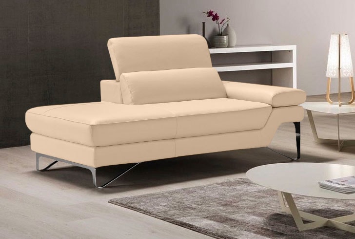 Egoitaliano Ottomane »Princess, elegantes Designsofa mit erstklassigem Sitzkomfort,«, inkl. verstellbarem Kopfteil und edle Designmetallfüße