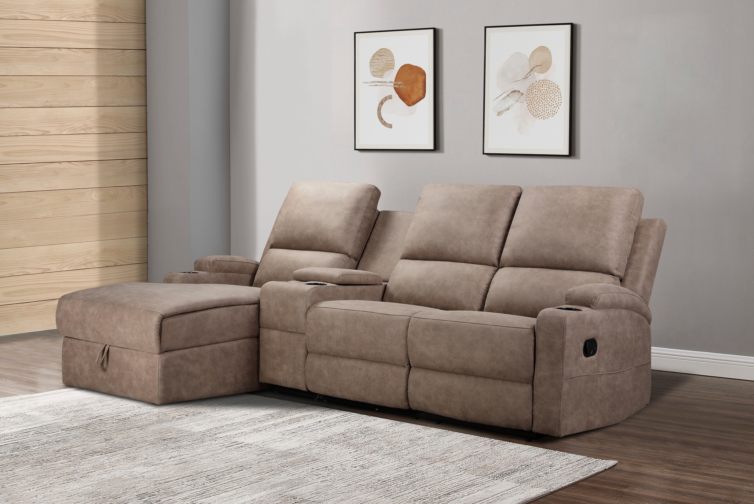 Home affaire Ecksofa »NAPORI Multimediasofa, 3er Kinosessel XXL, L-Form, 3 günstig online kaufen