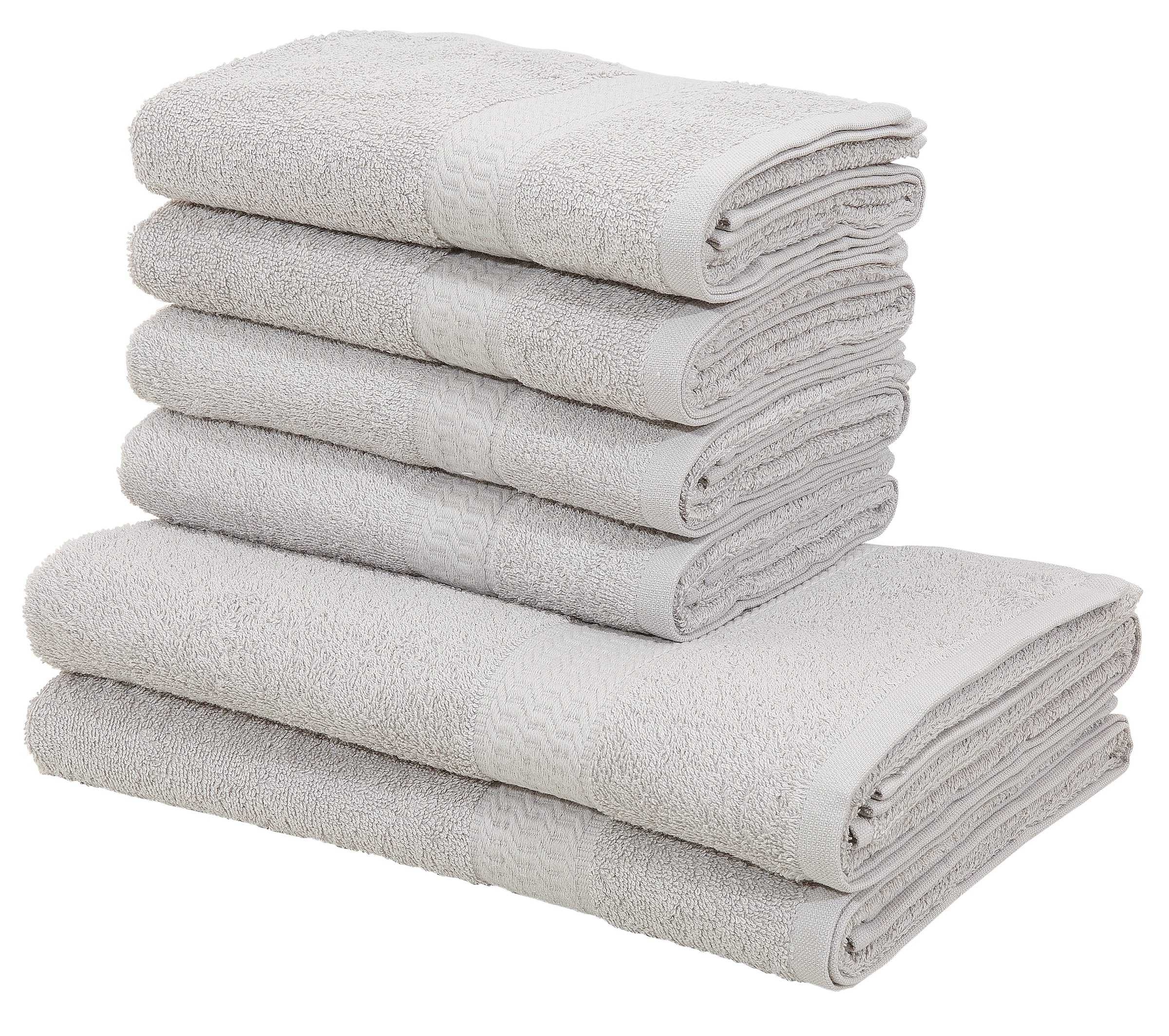 my home Handtuch Set »Juna«, Set, 6 tlg., Walkfrottee, Handtuch-Set, mit  Bordüre, Handtücher in Uni-Farben, 100% Baumwolle im Online-Shop kaufen