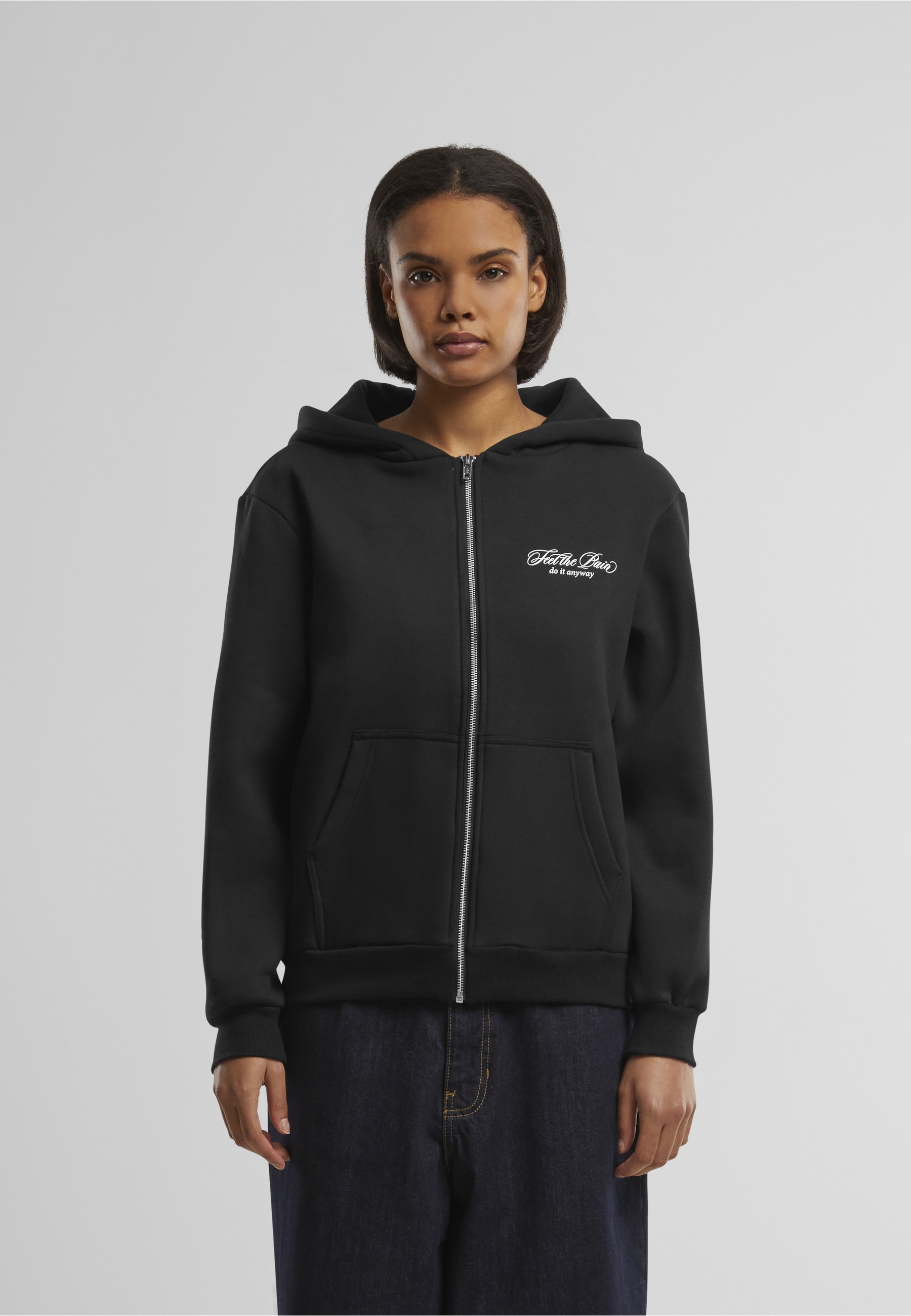 Miss Tee Sweatjacke »Miss Tee Feel The Pain Ladies Fluffy Zip Hoody«