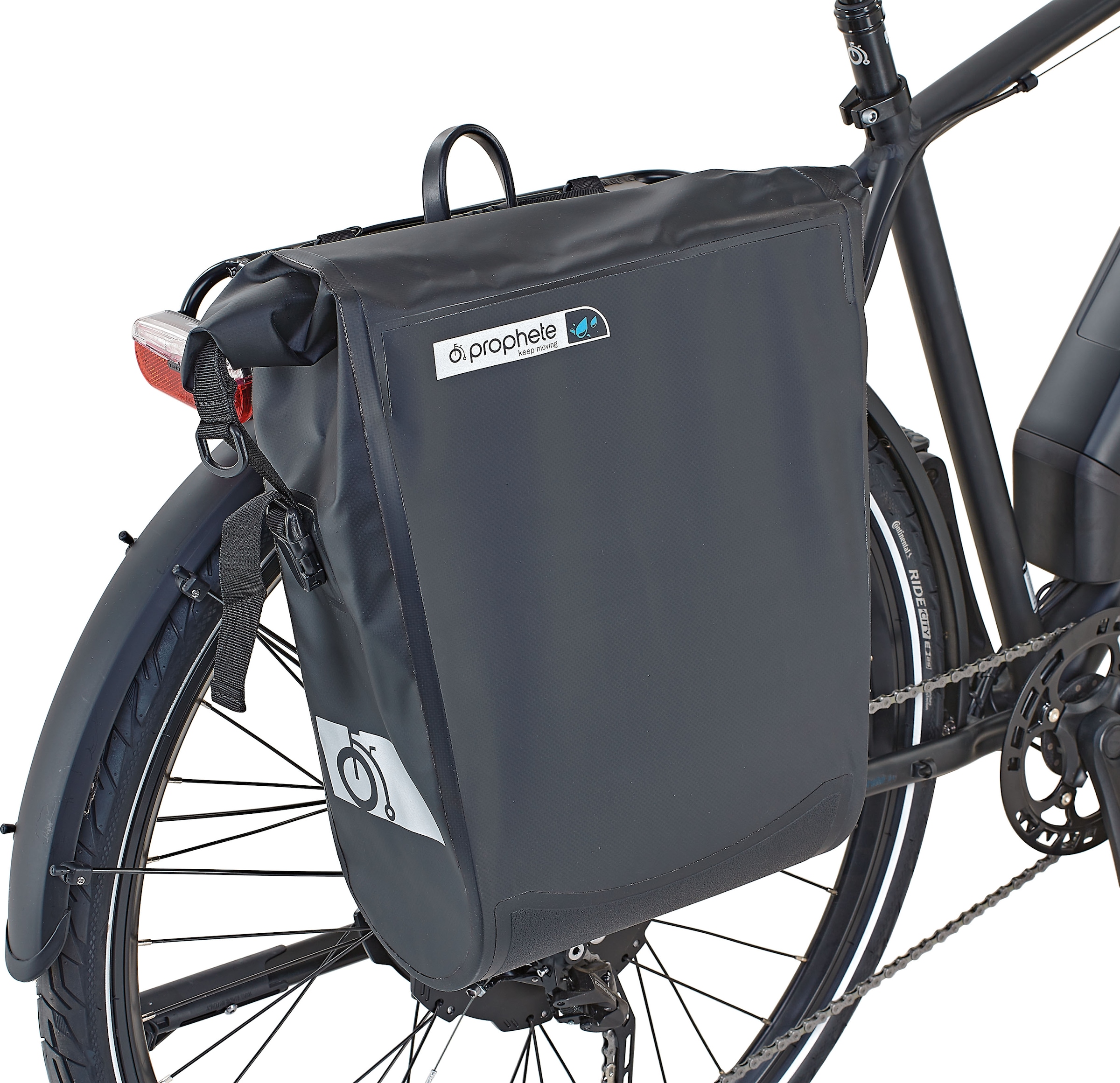 Prophete E-Bike »Prophete Entdecker e2000 Damen«, 10 Gang, Shimano, Deore XT, Heckmotor 250 W, (mit Gepäckträgertasche-mit Lenkertasche), Pedelec