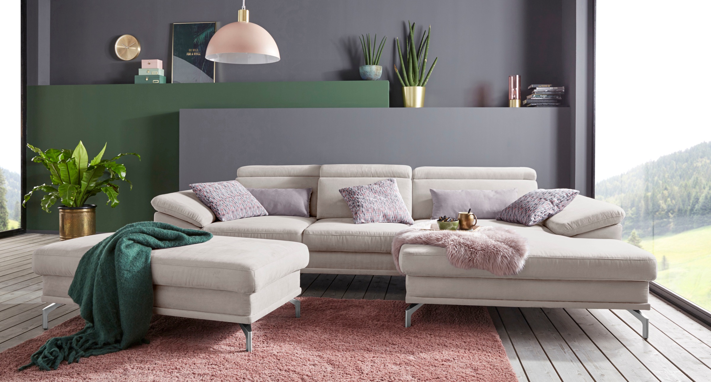 sit&more Ecksofa »Scorpio L-Form«, inklusive Sitztiefenverstellung, wahlweise mit Kopfverstellung