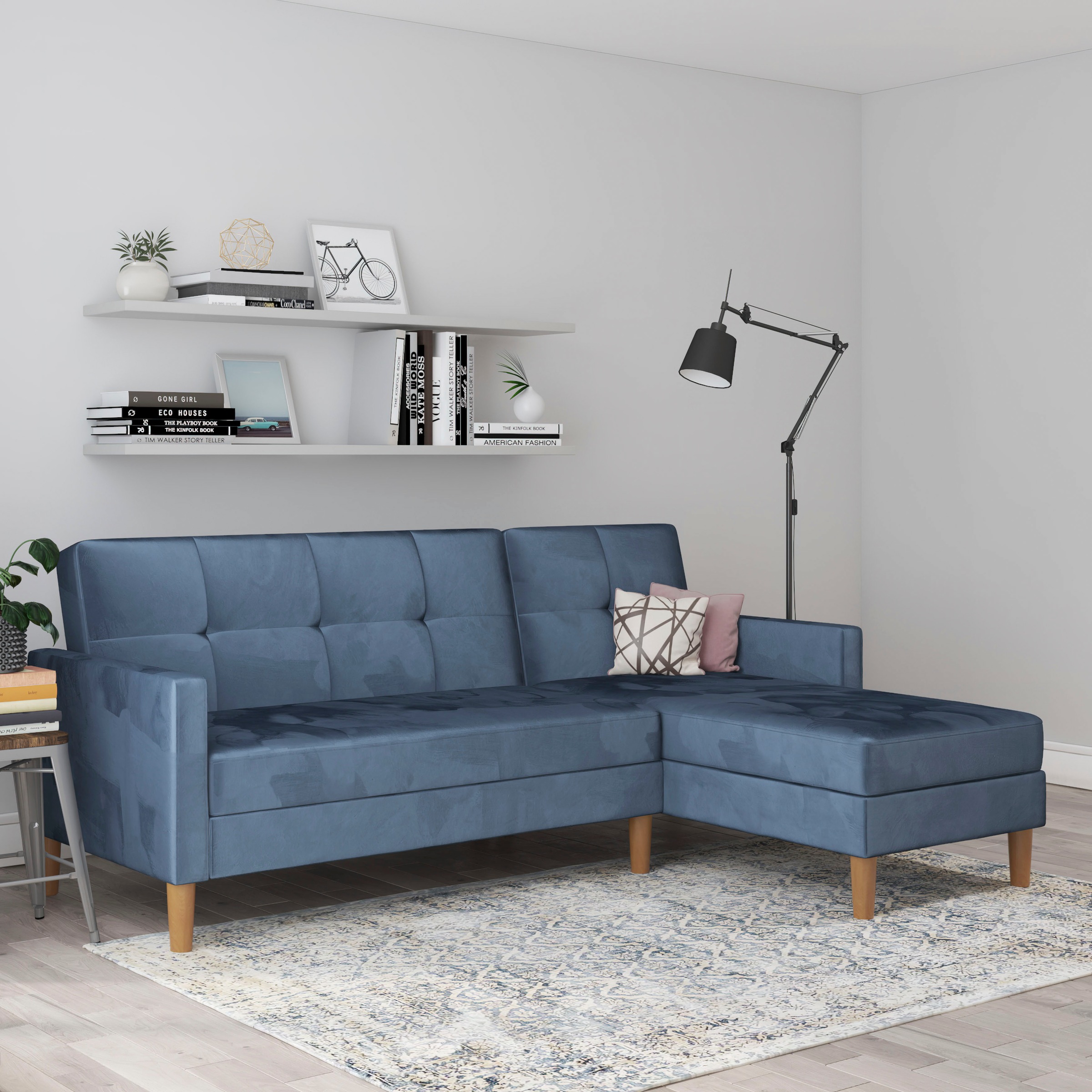 Dorel Home Ecksofa »Lilly, L-Form,« mit Bett-Funktion, Recamiere beidseitig montierbar, Sitzhöhe 43 cm
