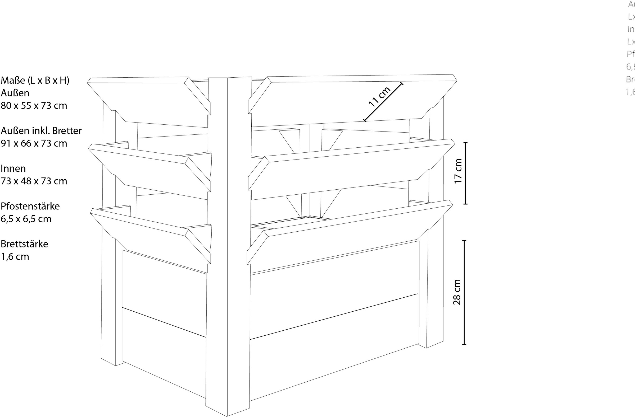 WESTMANN Hochbeet »Premium XL«, 350 l, BxTxH: 91x66x73 cm