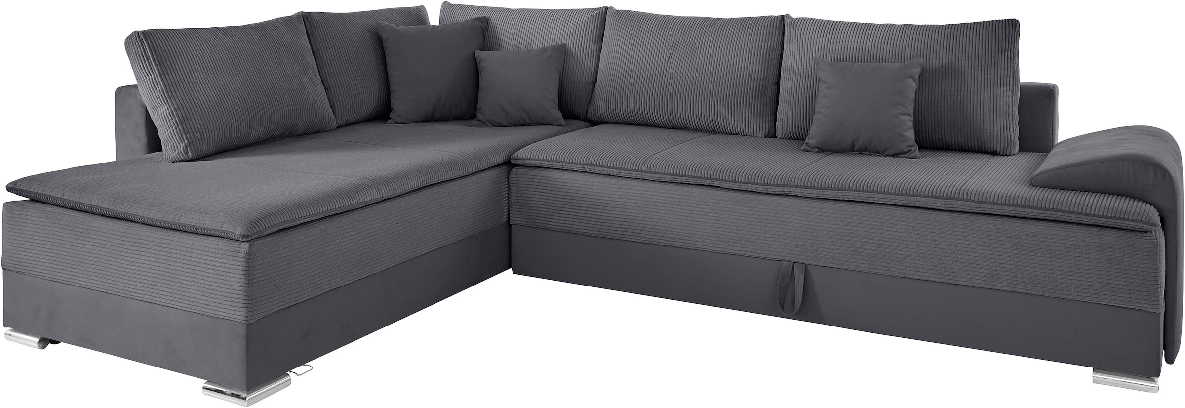 INOSIGN Ecksofa »Boxspringbett Night & Day L-Form mit Dauer-Schlaffunktion mit Armlehne«, mit Boxspring-Bettfunktion 180x200 cm und Bettkasten, Dauerschläfer!