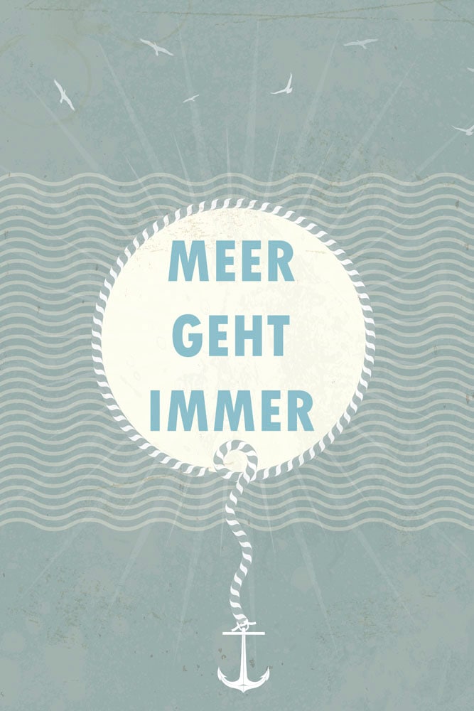 queence Metallbild »Meer geht immer«, Schriftzüge-Schriftzug, (1 St.), Stahlschilder