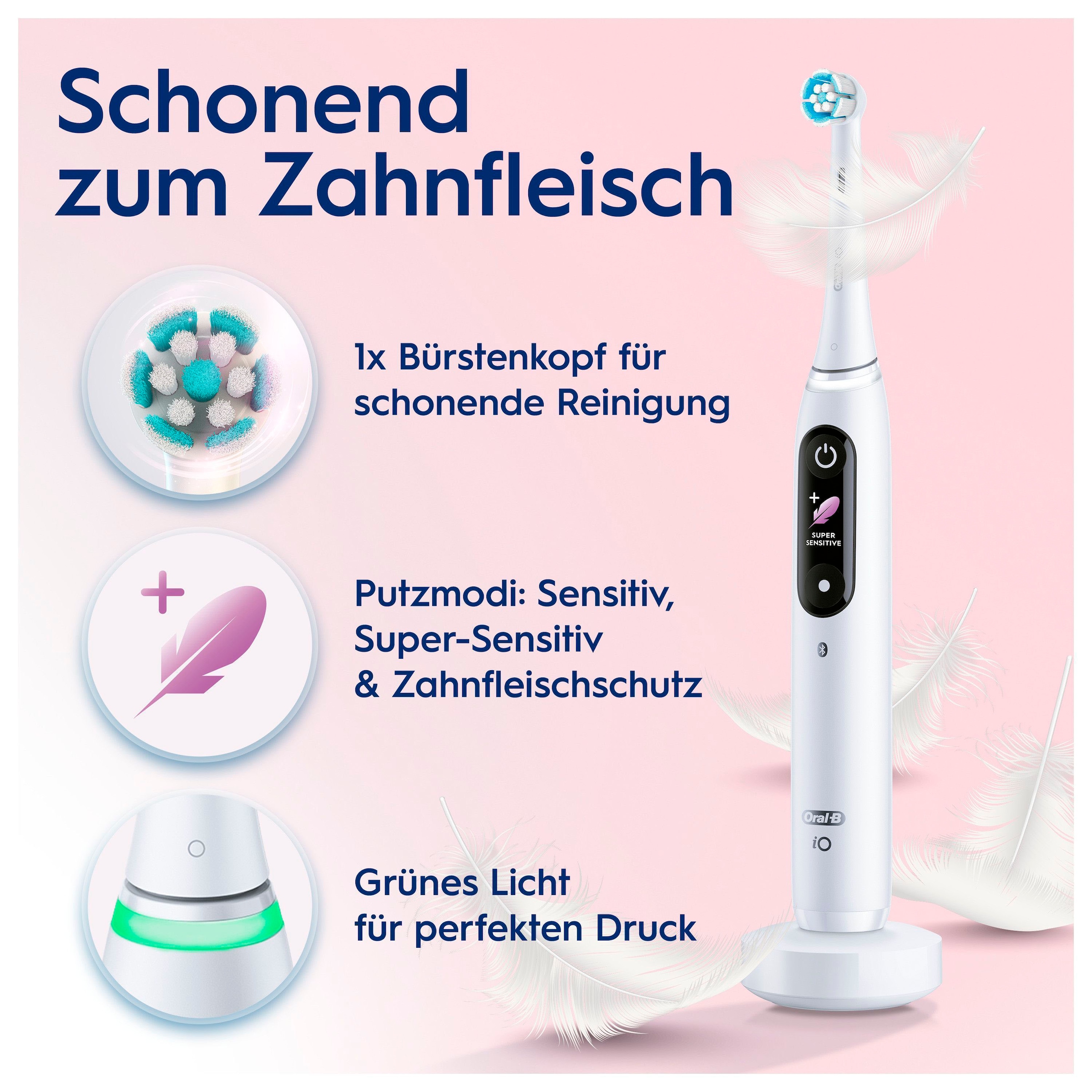 Oral-B Elektrische Zahnbürste »iO 8«, 2 St. Aufsteckbürsten, mit Magnet-Technologie, 6 Putzmodi, Farbdisplay & Reiseetui