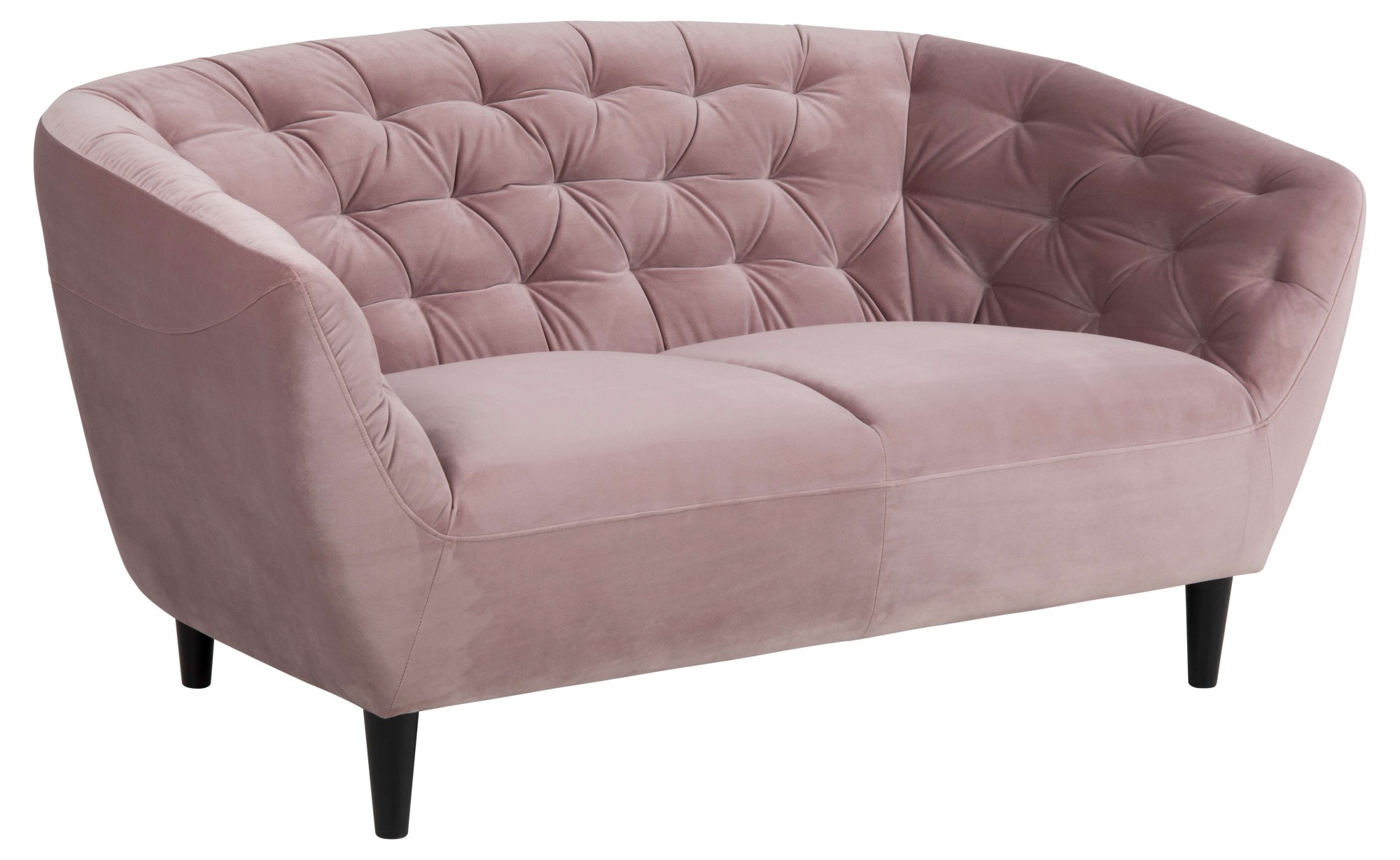 ACTONA GROUP 2-Sitzer »Ria Sofa, Couch, Doppelsofa, Loveseat,«, Samtstoff, Massivholz-Beine, Taschenfederkern, Tufting, mit Armlehnen