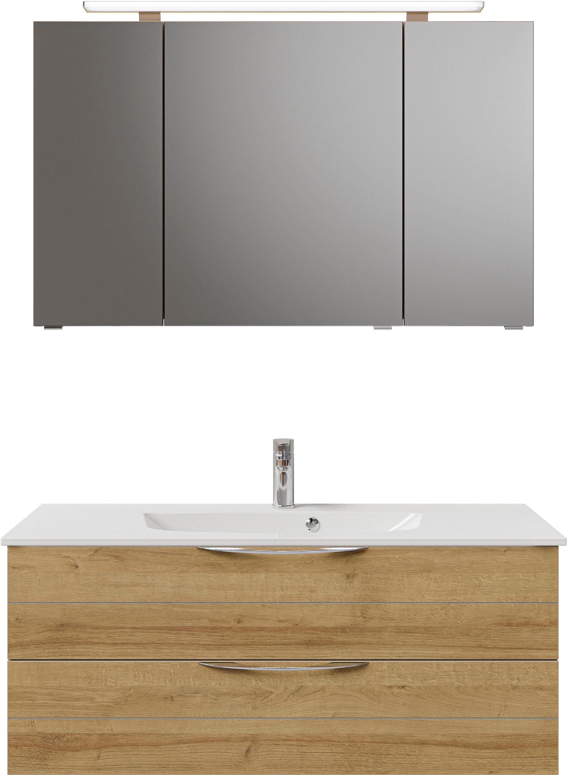 Saphir Badmöbel-Set »Serie 6025 2-teilig Mineralmarmor-Waschtisch mit LED-S günstig online kaufen