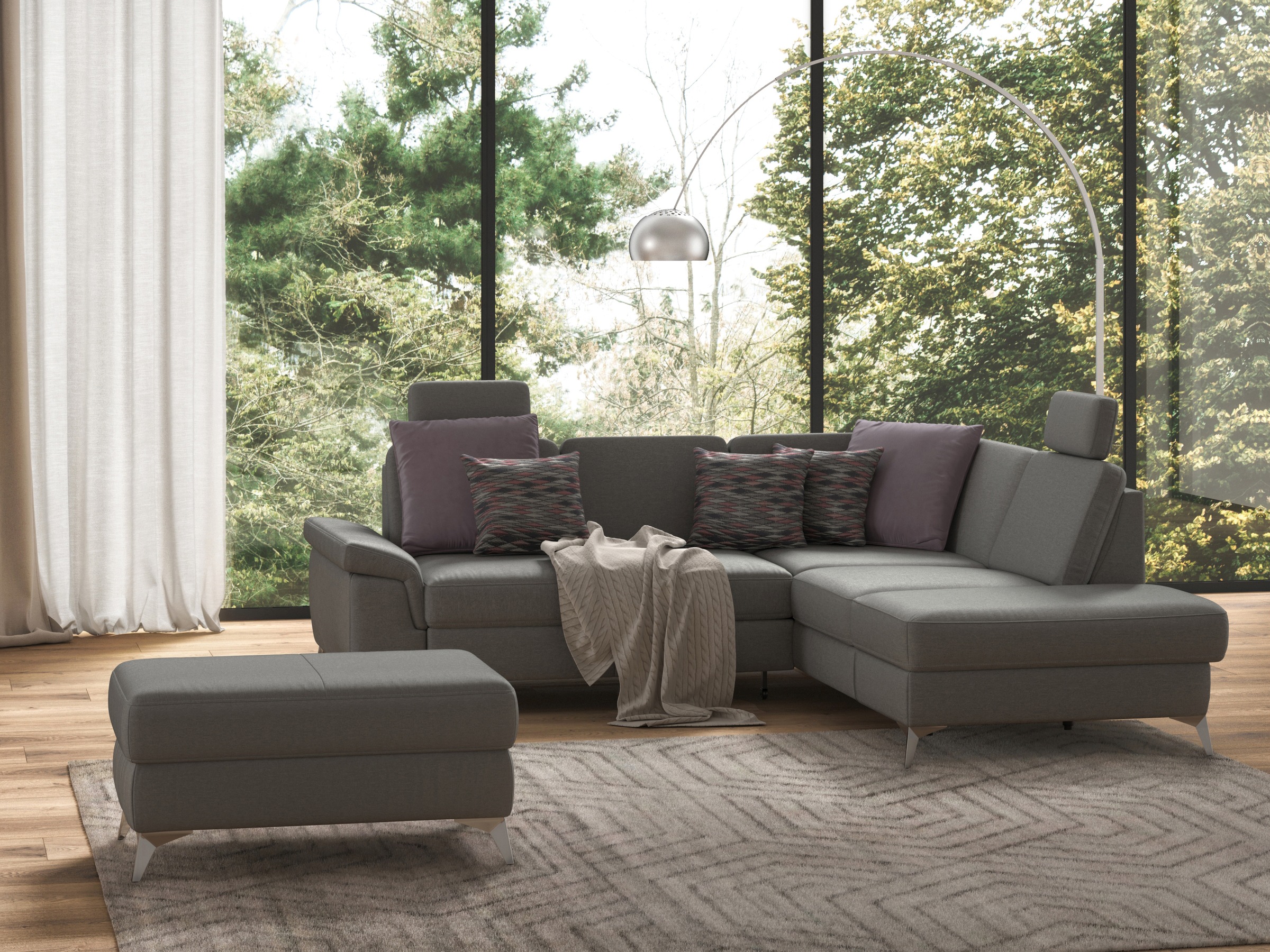 sit&more Ecksofa »Padua L-Form« inklusive Sitztiefenverstellung, Armteilfun günstig online kaufen