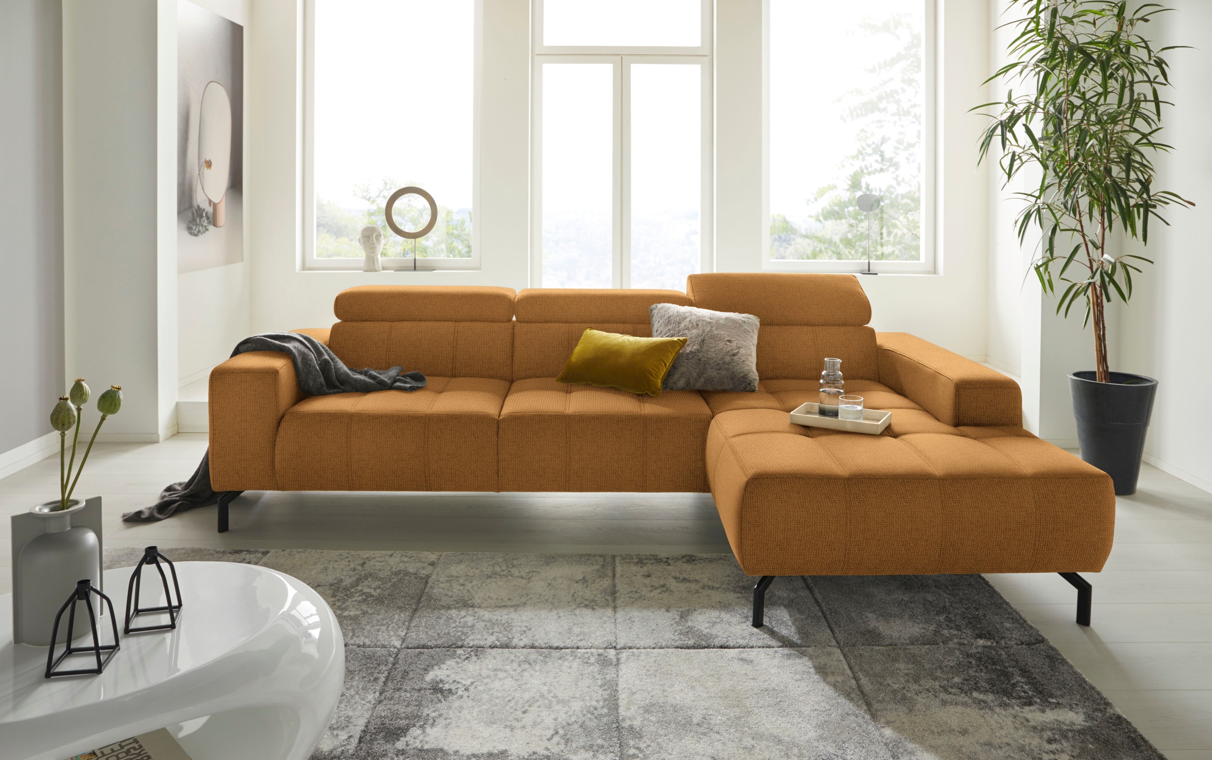 DOMO collection Ecksofa »Cunelli tolle Sitznähte als Designelement, fester günstig online kaufen