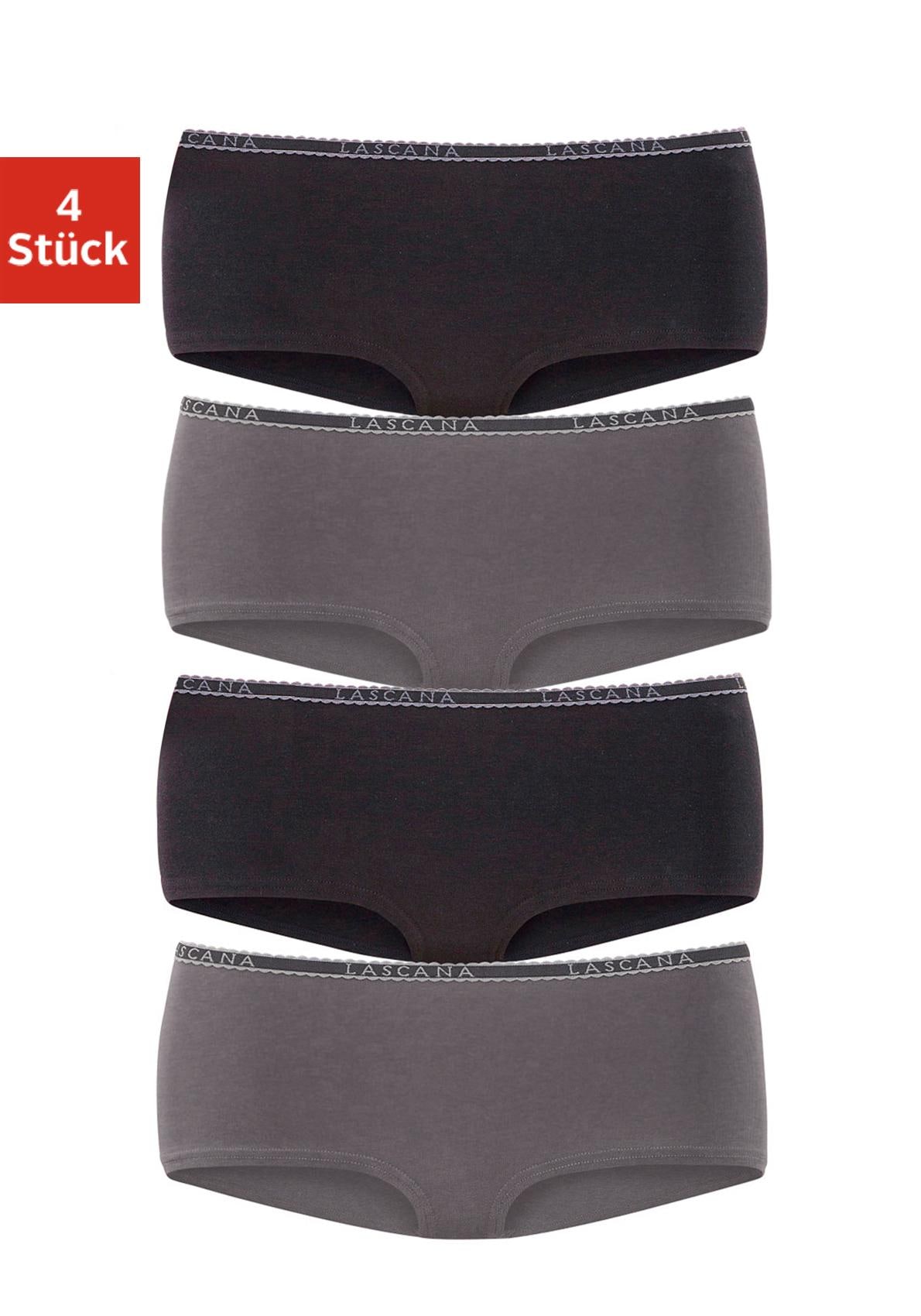 LASCANA Panty, Baumwoll-Qualität im elastischer 4 Online-Shop St.), aus (Packung, kaufen