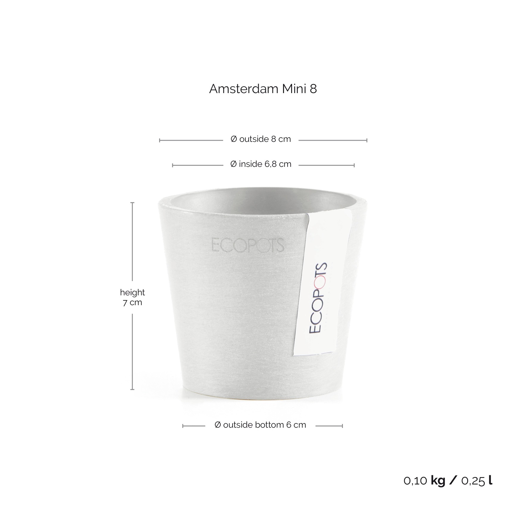 ECOPOTS Blumentopf »Amsterdam Mini«, (Set, 4 St.), in verschiedenen Größen