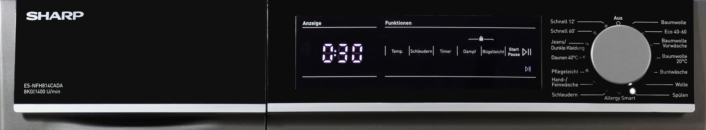 Sharp Waschmaschine »ES-NFH814CADA-DE«, 8 kg, 1400 U/min