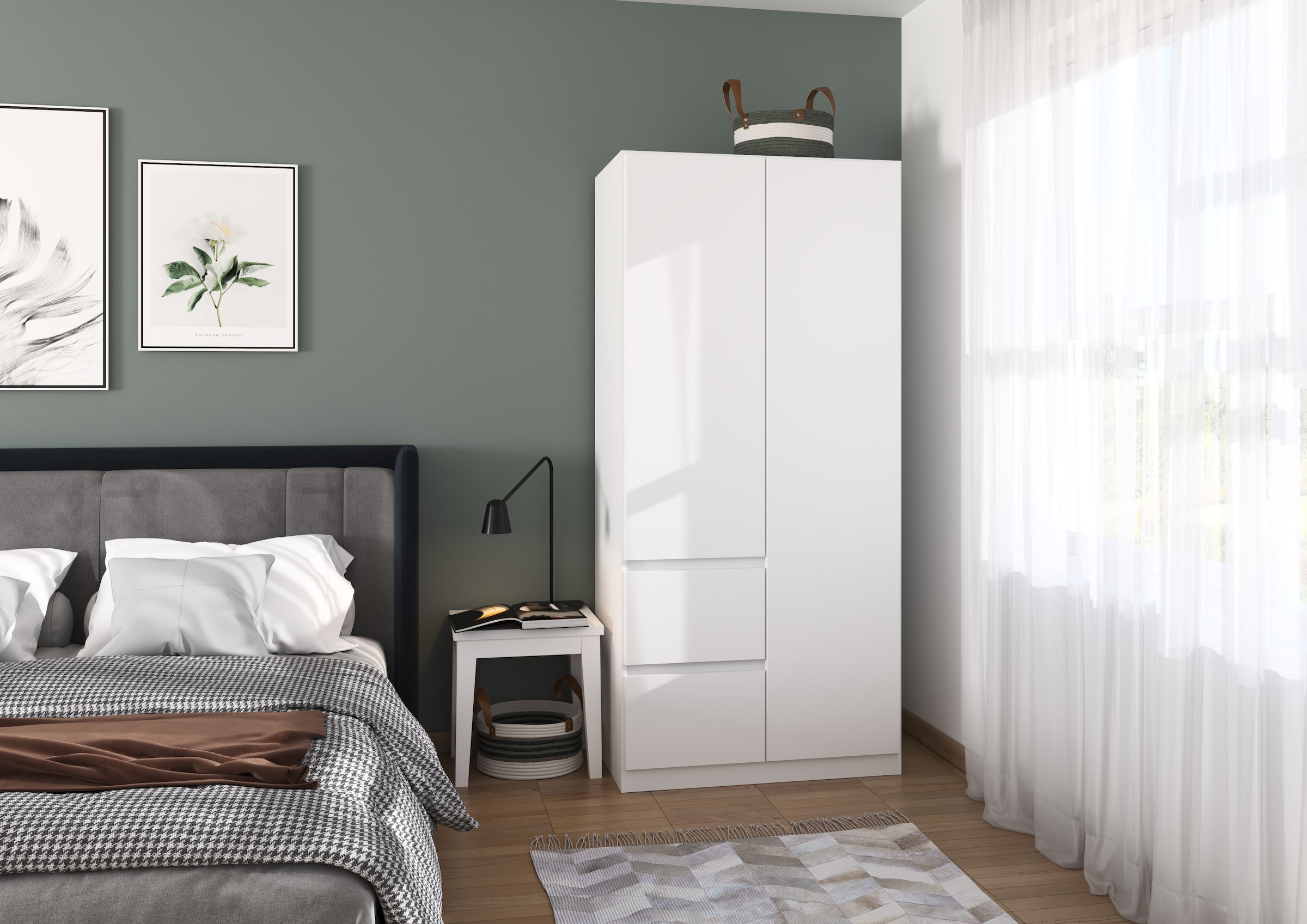 rauch Drehtürenschrank »Kleiderschrank Schrank Garderobe Wäscheschrank NIDDA mit moderner«, griffloser Front sowie Push-to-Open Funktion MADE IN GERMANY