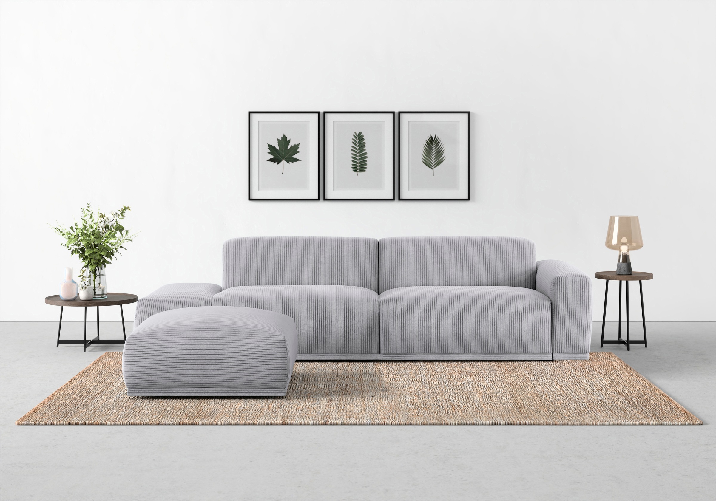 TRENDMANUFAKTUR Big-Sofa »Braga, mit hochwertigem Kaltschaum, Megasofa, in Cord erhältlich«, modernes Big-Sofa, Couch mit hohem Sitzkomfort, 277/72/107 cm (B/H/T)