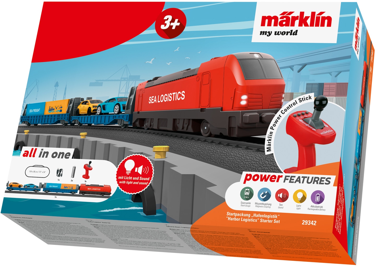 Märklin Modelleisenbahn-Set »Märklin my world - Startpackung Hafenlogistik - 29342«, mit Licht und Sound