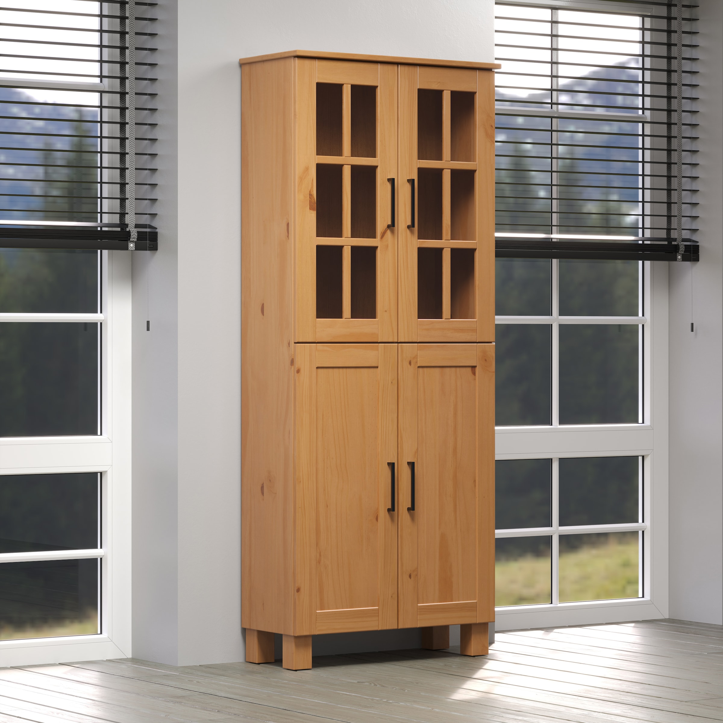welltime Hochschrank »Ulea« 1 Stk. tlg. Breiter Badschrank aus Massivholz - Maße (B/T/H) 70/30/170 cm