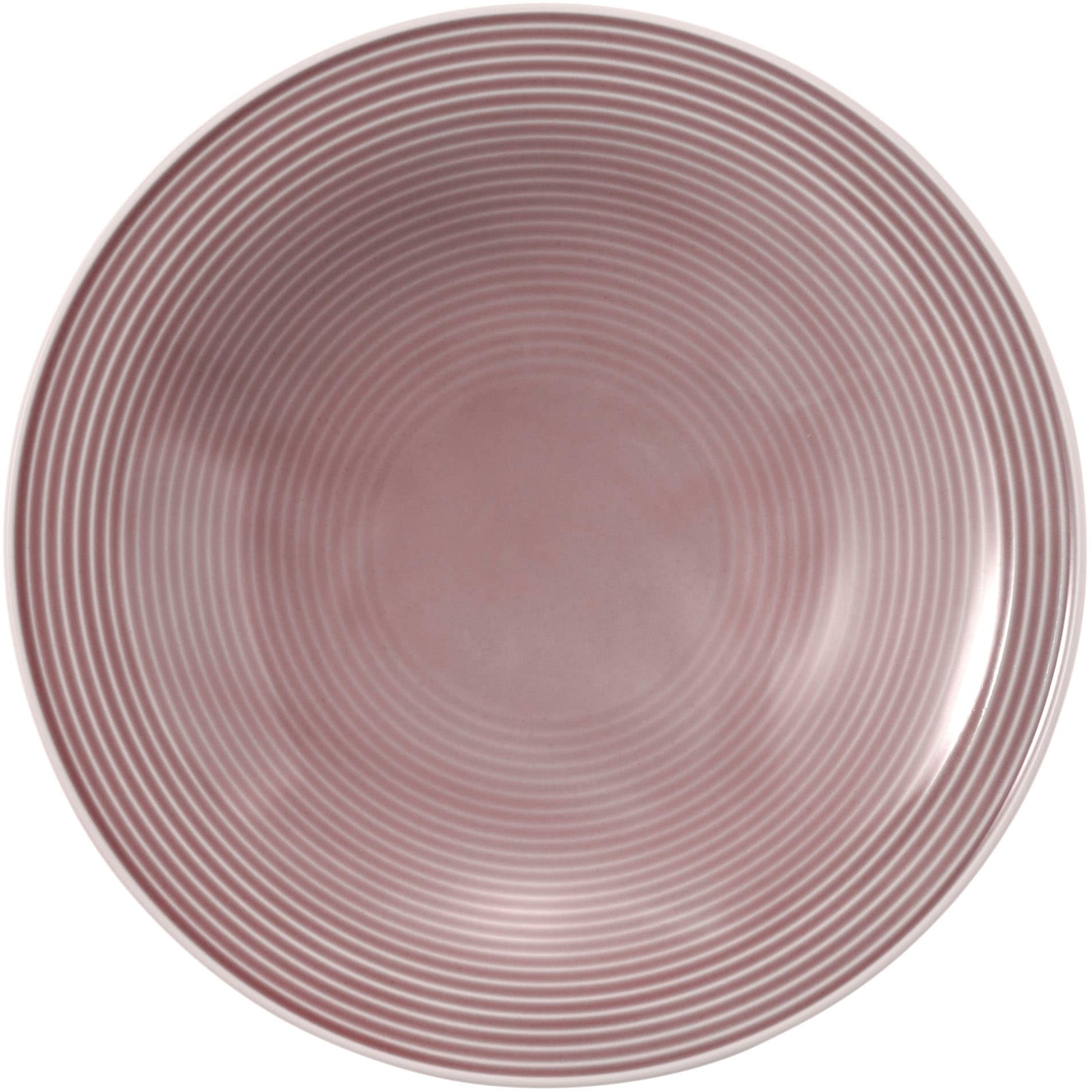 Seltmann Weiden Tafelservice »Geschirr-Set, 12 Teile, Beat Altrosa«, (Set, 12 tlg., 6x Suppenteller rund 21 cm, 6x Speiseteller rund 27,5 cm), Teller Set, weiß, mit Rillendekor, 12 Teile, für 6 Personen