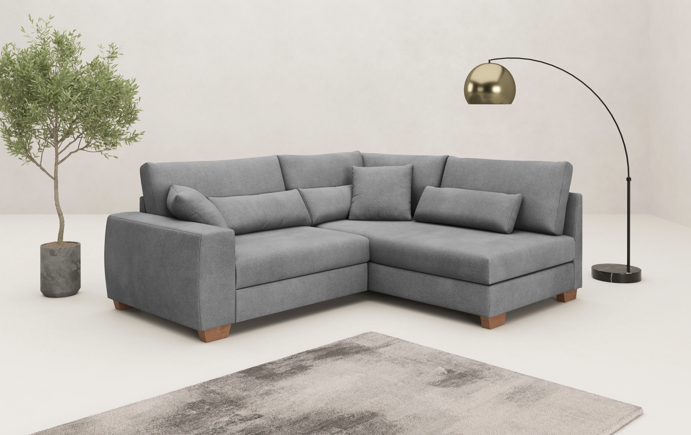 Mr. Couch Ecksofa »Helena L-Form«, Mit Federkern, wahlweise mit Bettfunktio günstig online kaufen