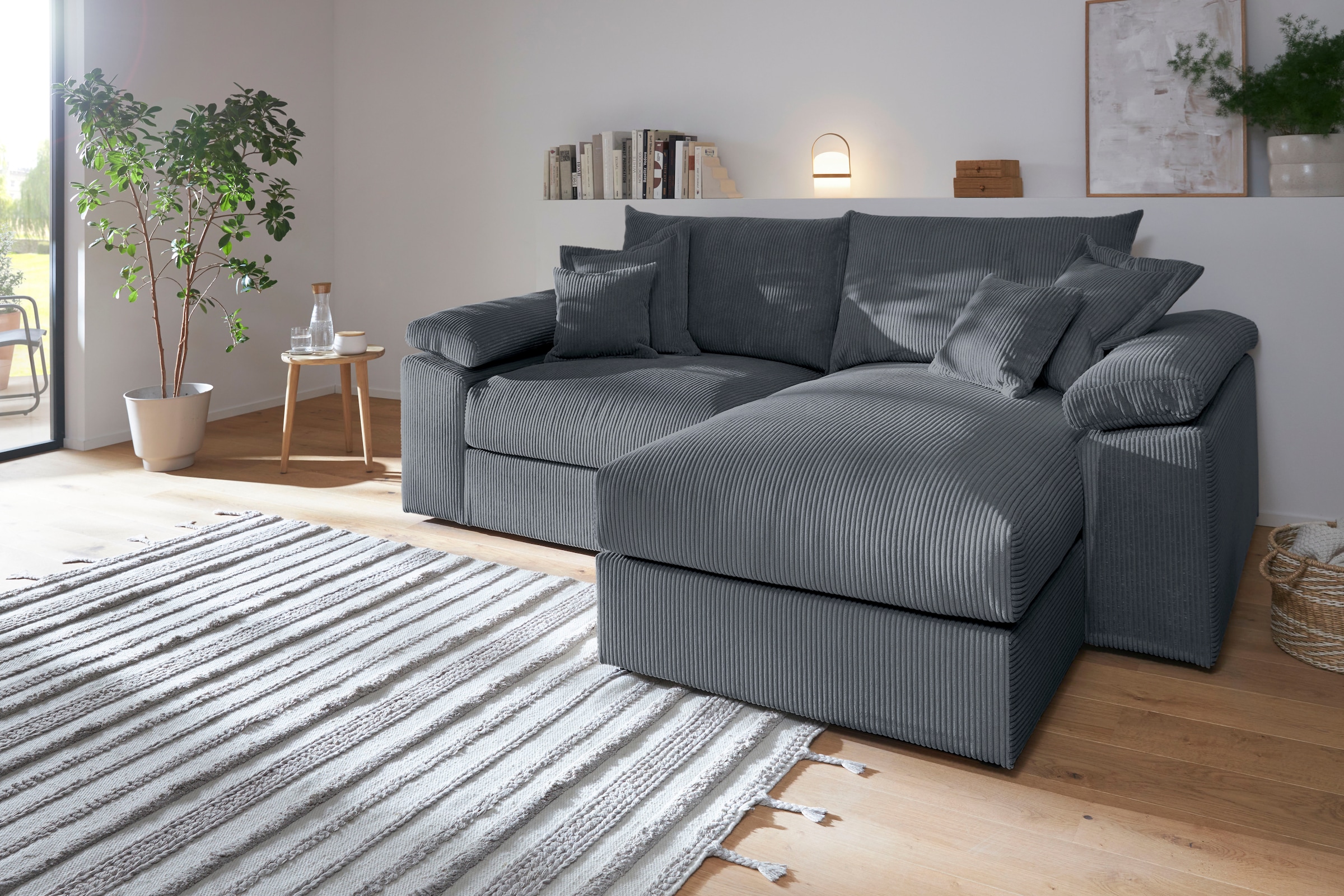 Home affaire Ecksofa »Soft&Cosy XL L-Form - Breite 246 cm«, Mega-Sofa, in Cord, Federkern-Polsterung