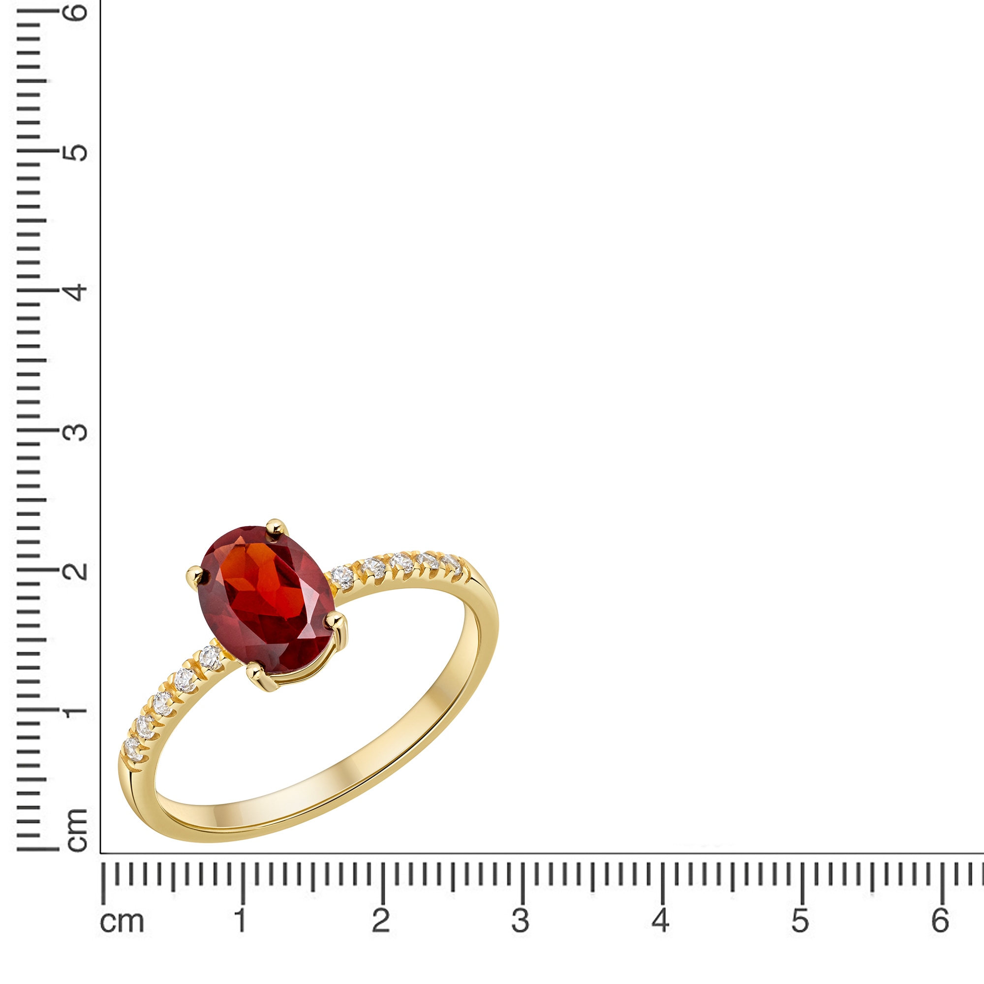 Firetti Fingerring »Schmuck Geschenk Gold 333 Damenring Ring ovale Form« mit Granat, Zirkonia (synth.)