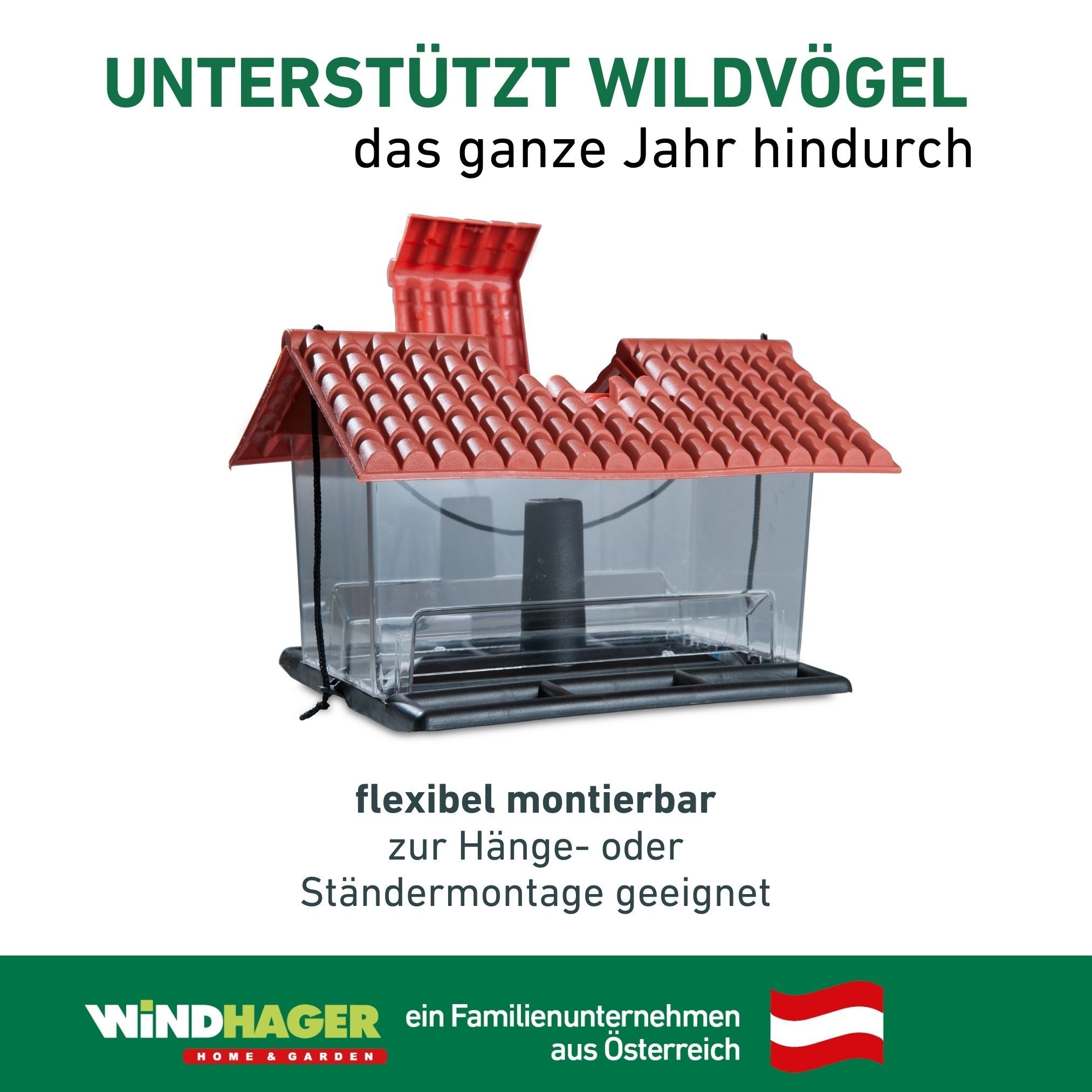 Windhager Vogelhaus »Ranch, Vogelfutterhaus für Wildvogelarten« Futterstation inkl. Aufhängung, Füllmenge ca. 4,75 L, 31 x 22 x 20cm