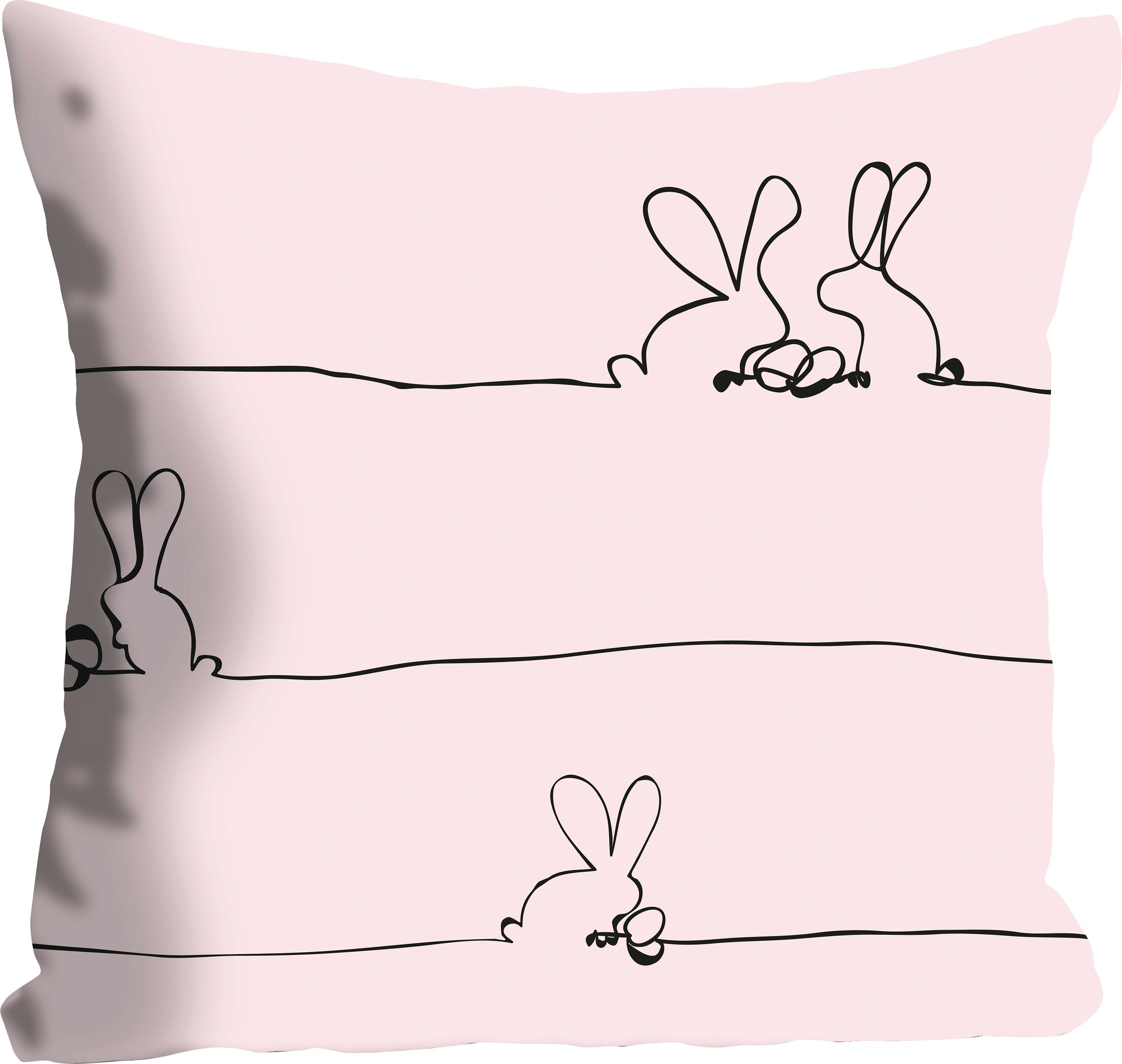 queence Dekokissen »Bunny Family rosa«, Kissenhülle,Österliches Hasenpaar,R günstig online kaufen